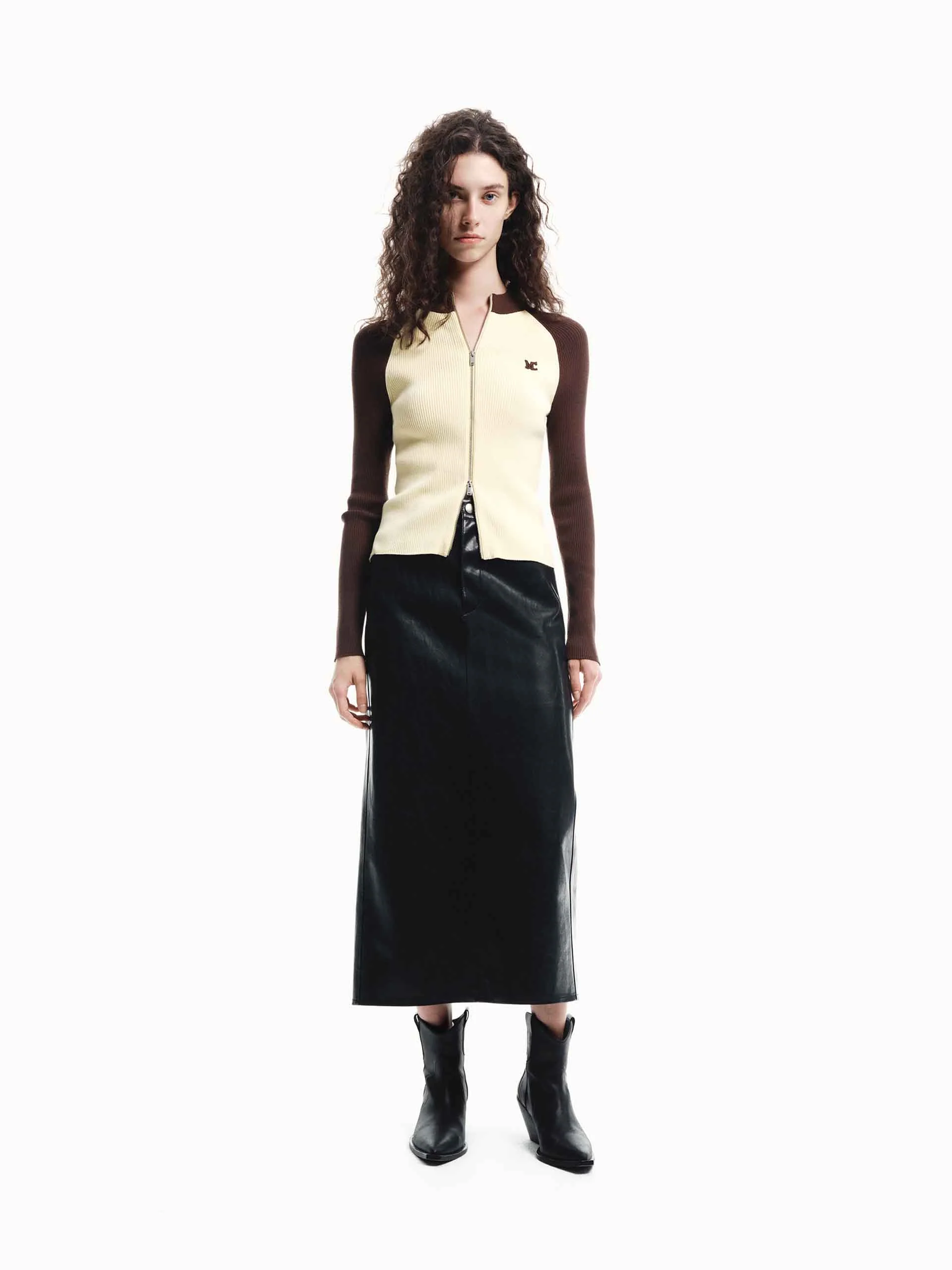 Two Tone Knit Cardigan - Image 26
