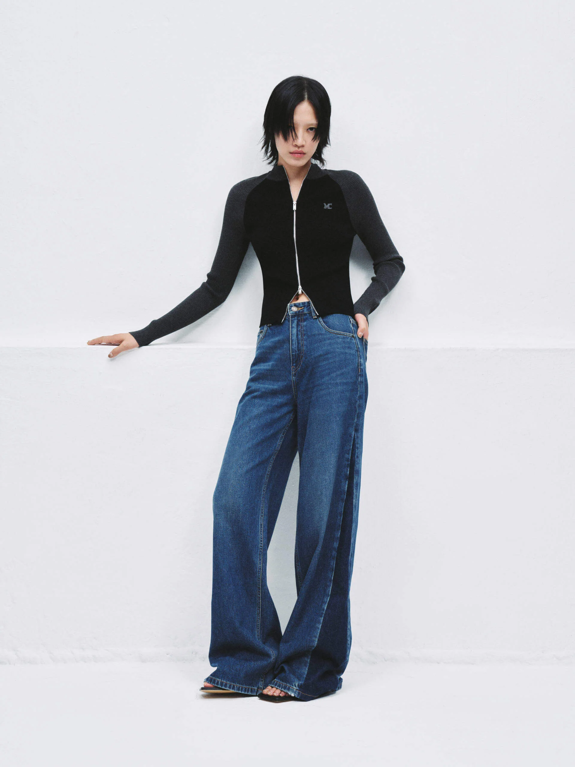 Two Tone Knit Cardigan - Image 3