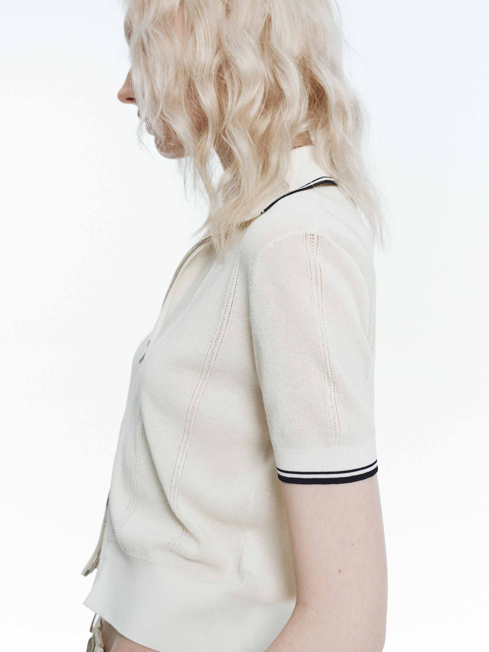 Two Way Zip Crop Cardigan - Image 12