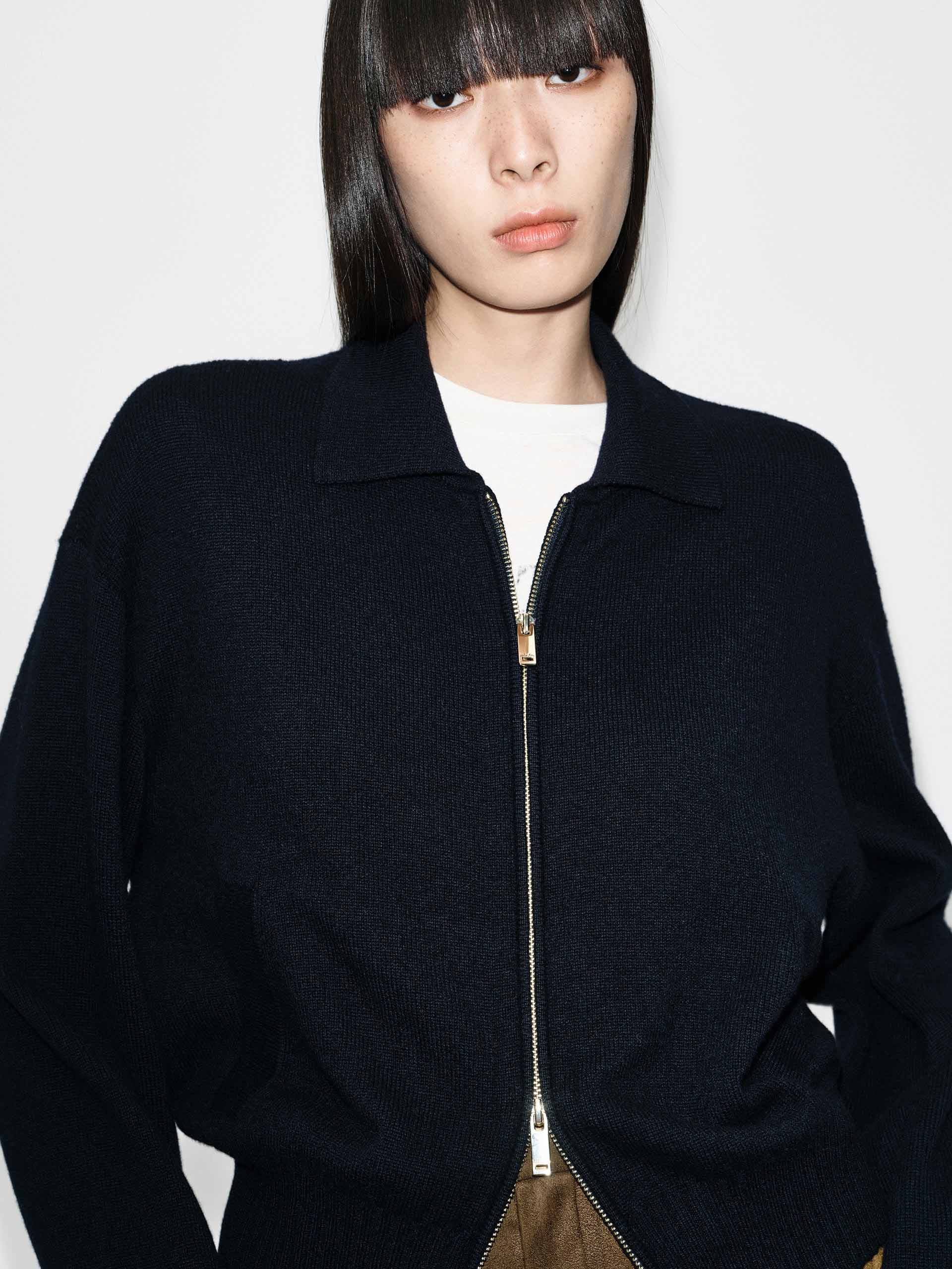 Two-way Zipper Wool Cardigan - Image 8