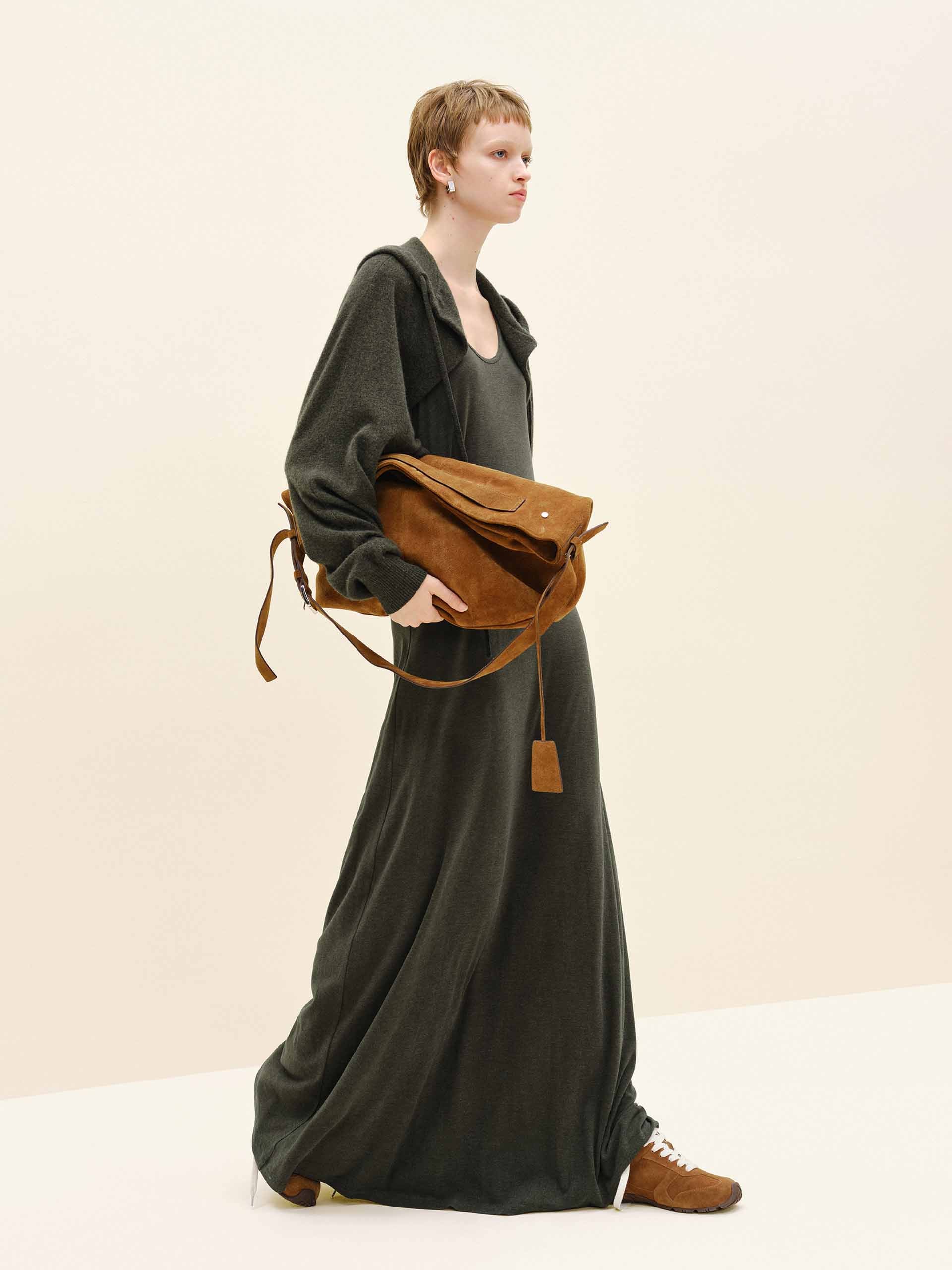 U-neck Dress With Cardigan - Image 2