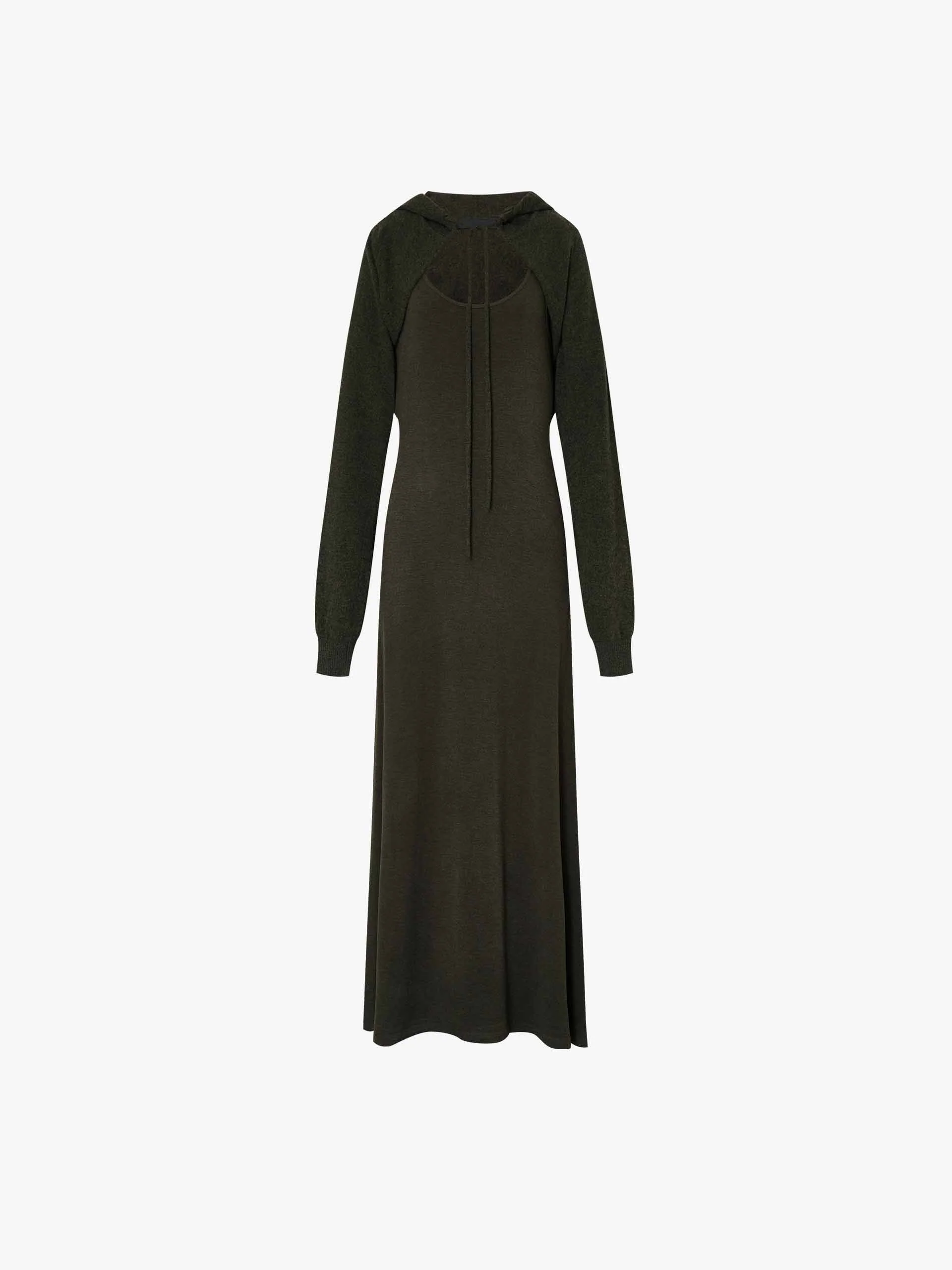 U-neck Dress With Cardigan - Image 5