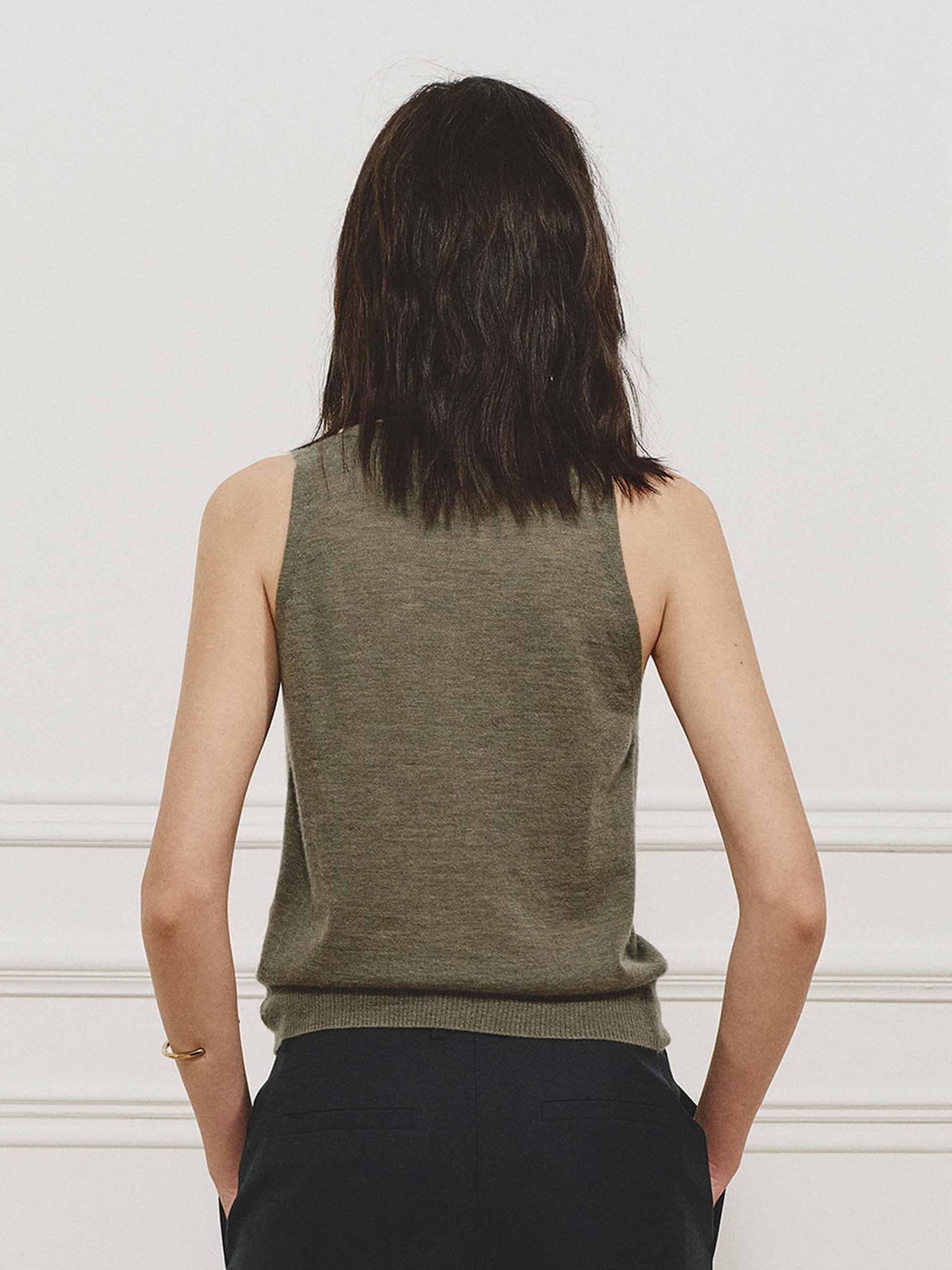 V-neck Cashmere Knit Cardigan - Image 11