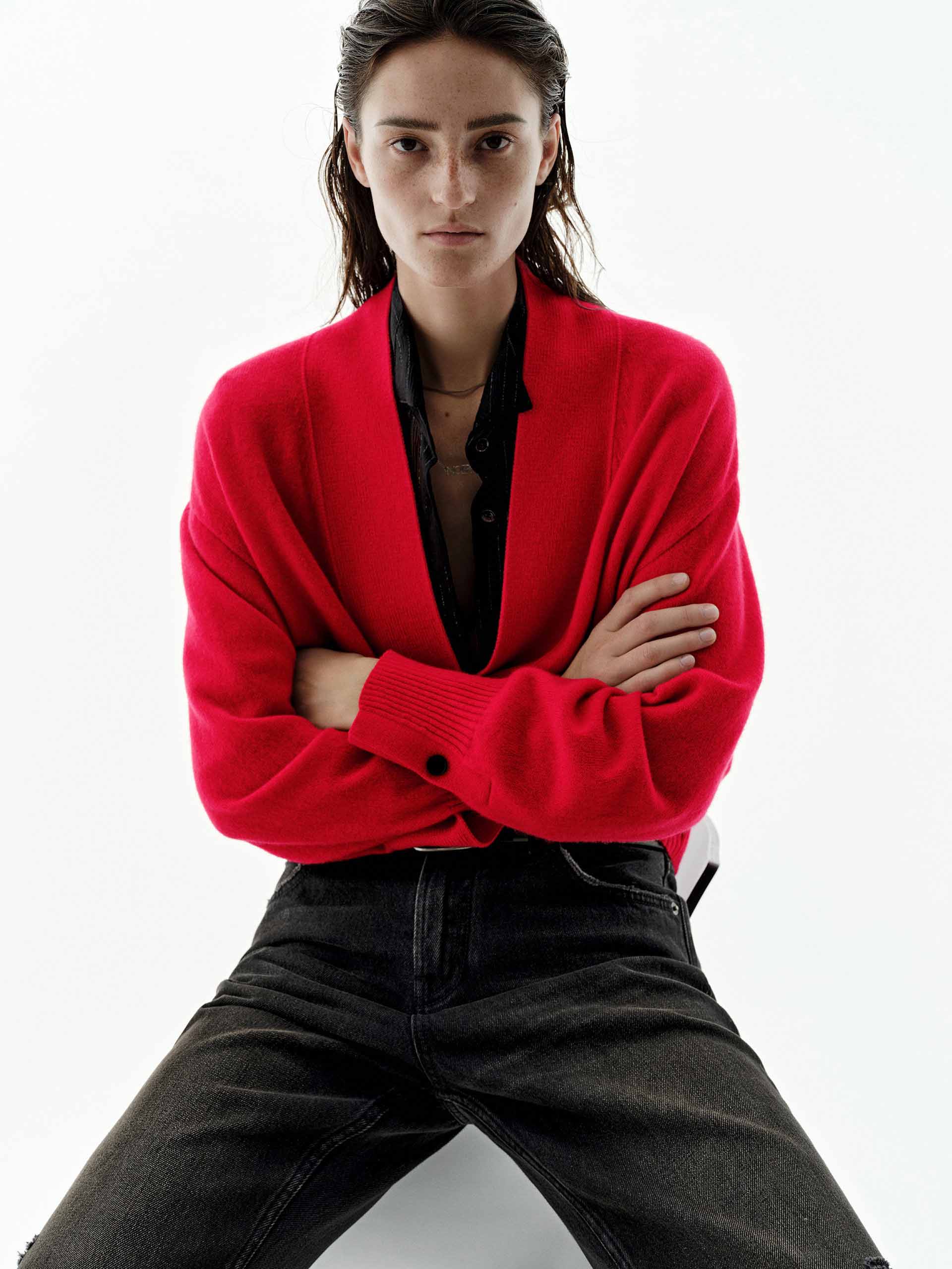 V-neck Cashmere Knit Cardigan