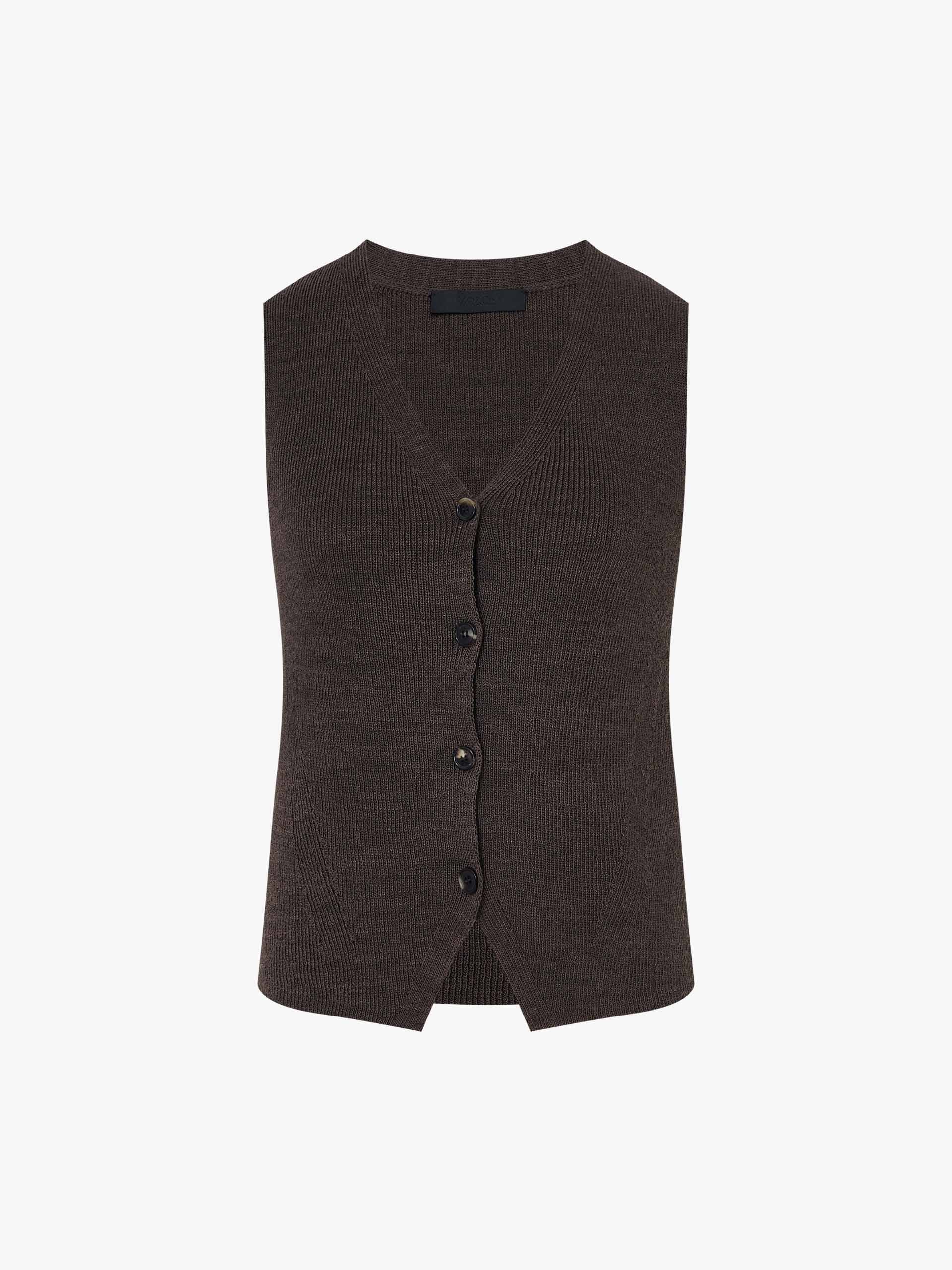 V-neck Fitted Wool Cardigan - Image 21