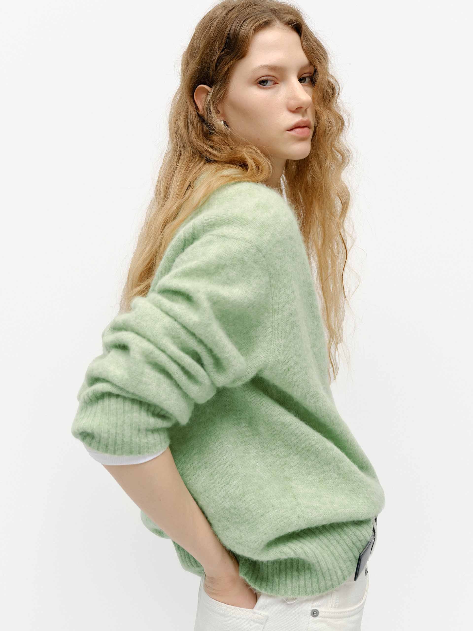 V-neck Fluffy Knit Sweater - Image 6