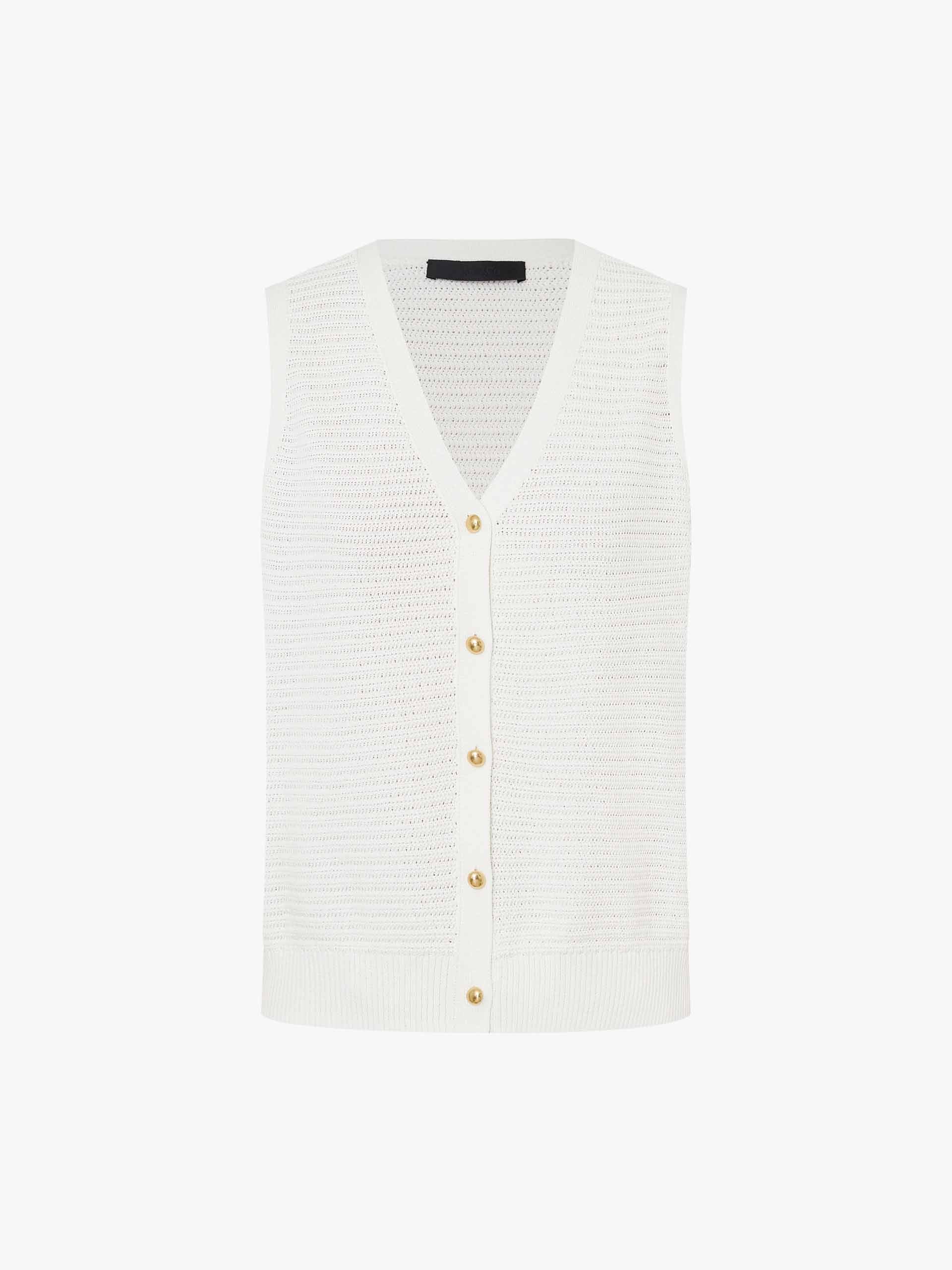 V-neck Sleeveless Knit Cardigan - Image 5