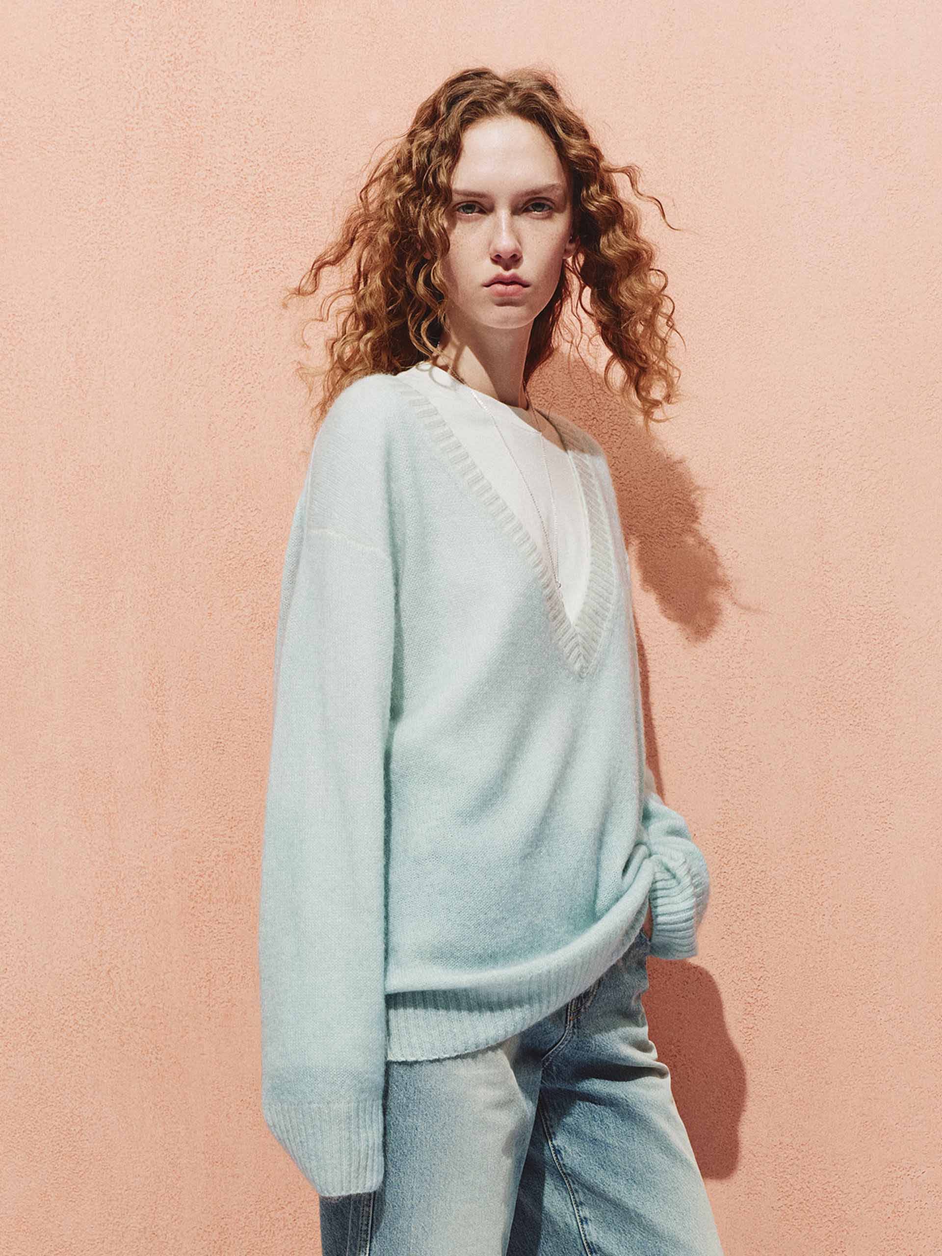 V-neck Wool Blend Sweater - Image 13
