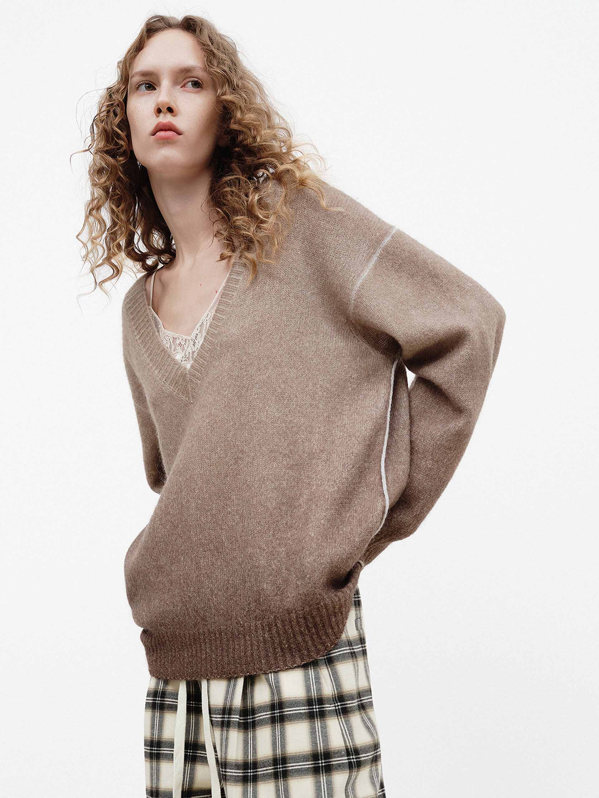 V-neck Wool Blend Sweater - Image 5
