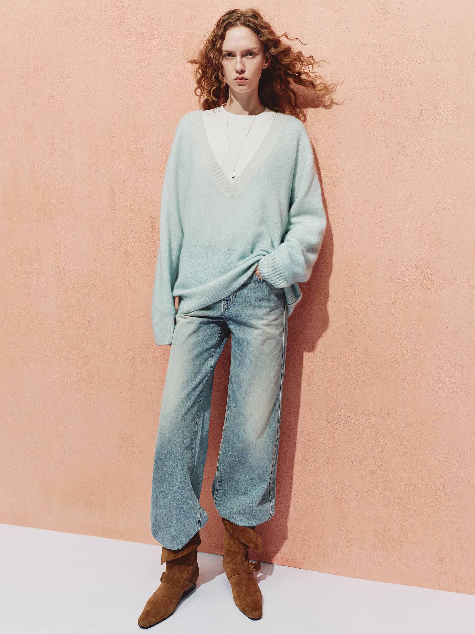 V-neck Wool Blend Sweater - Image 8