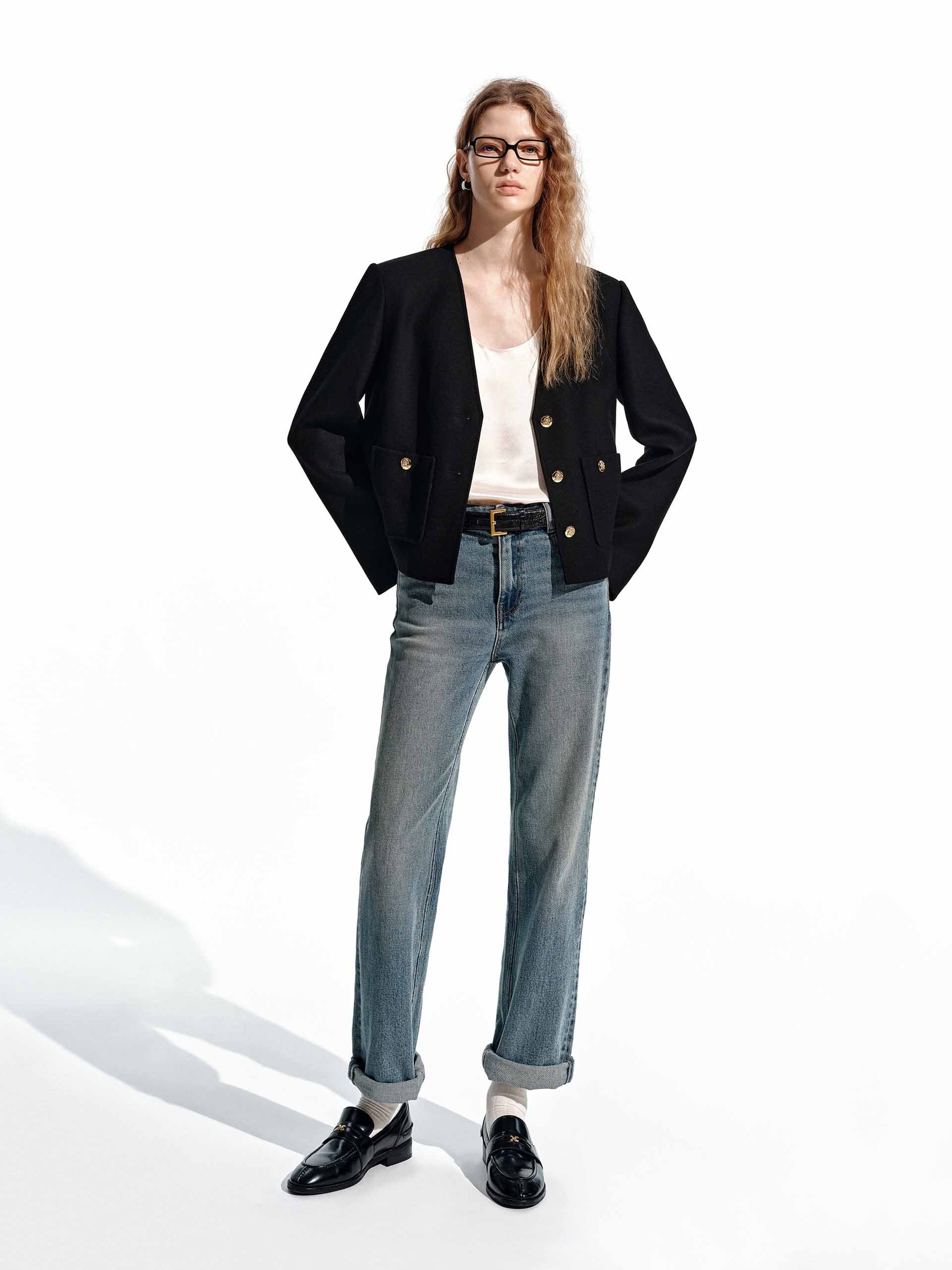 V-neck Wool Jacket - Image 2