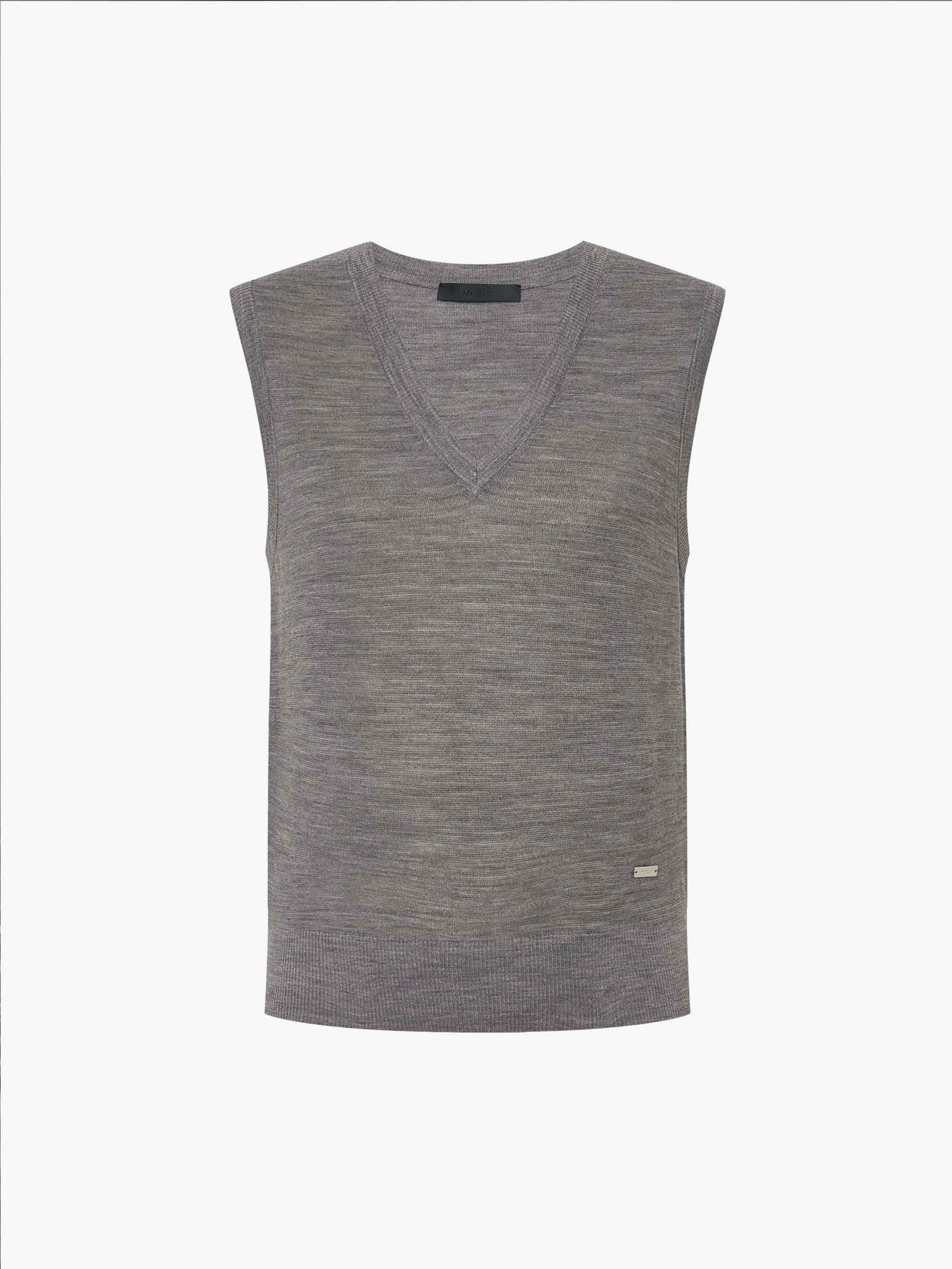 V-neck Wool Knit Vest - Image 5