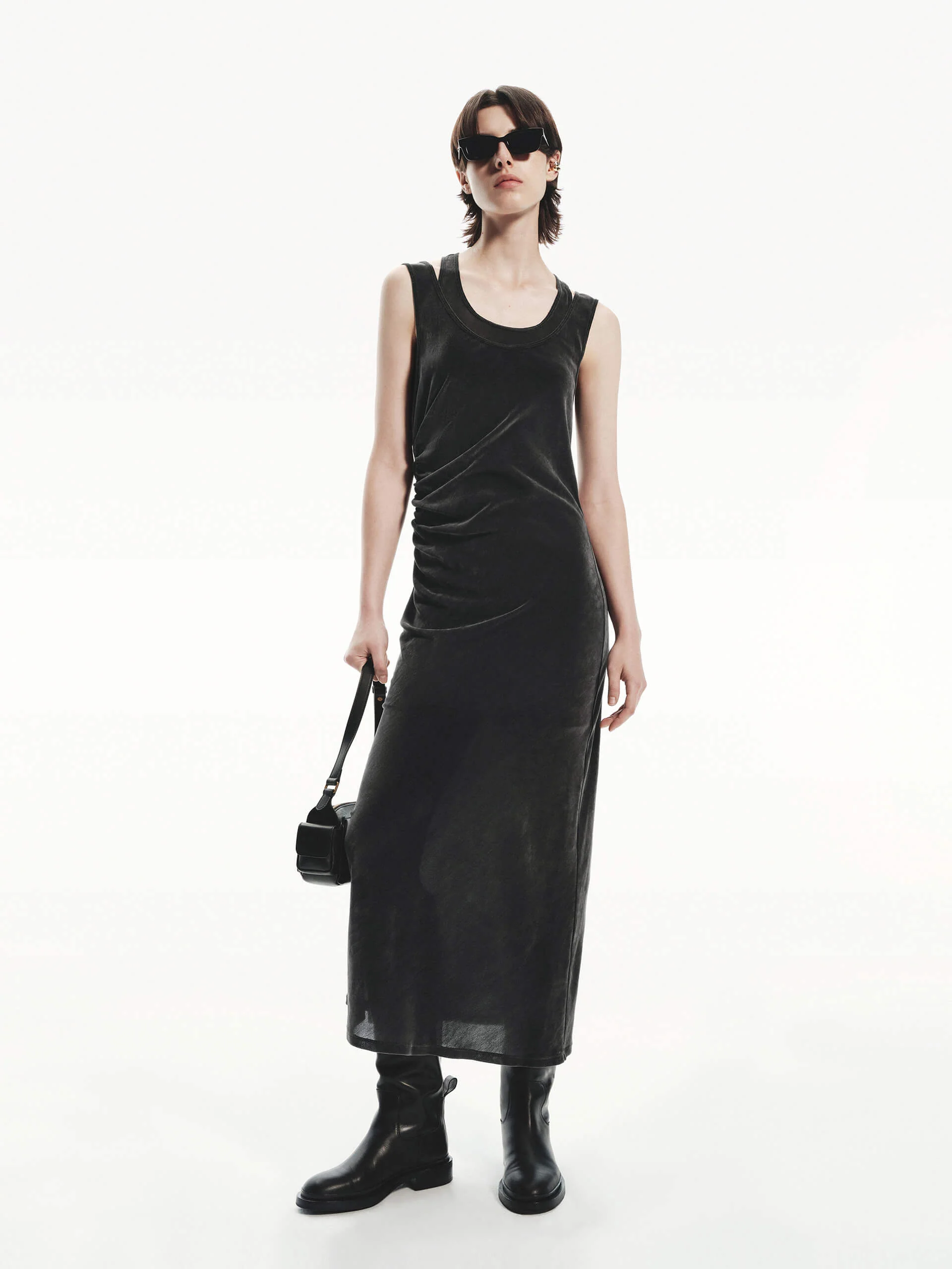 Velvet Textured Midi Dress
