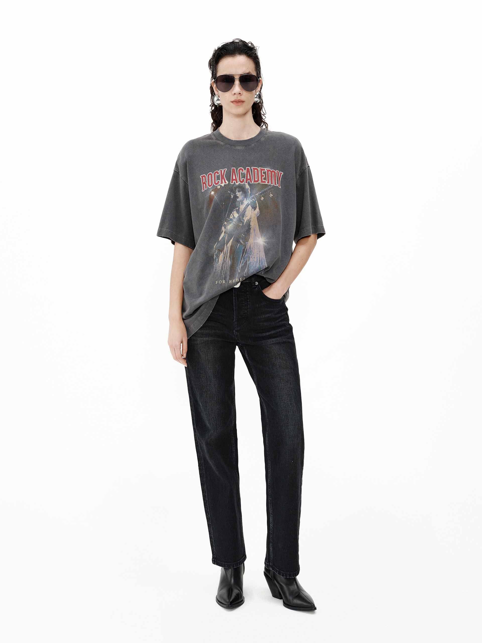 Vintage Rock Printed Cotton T-shirt - Image 2
