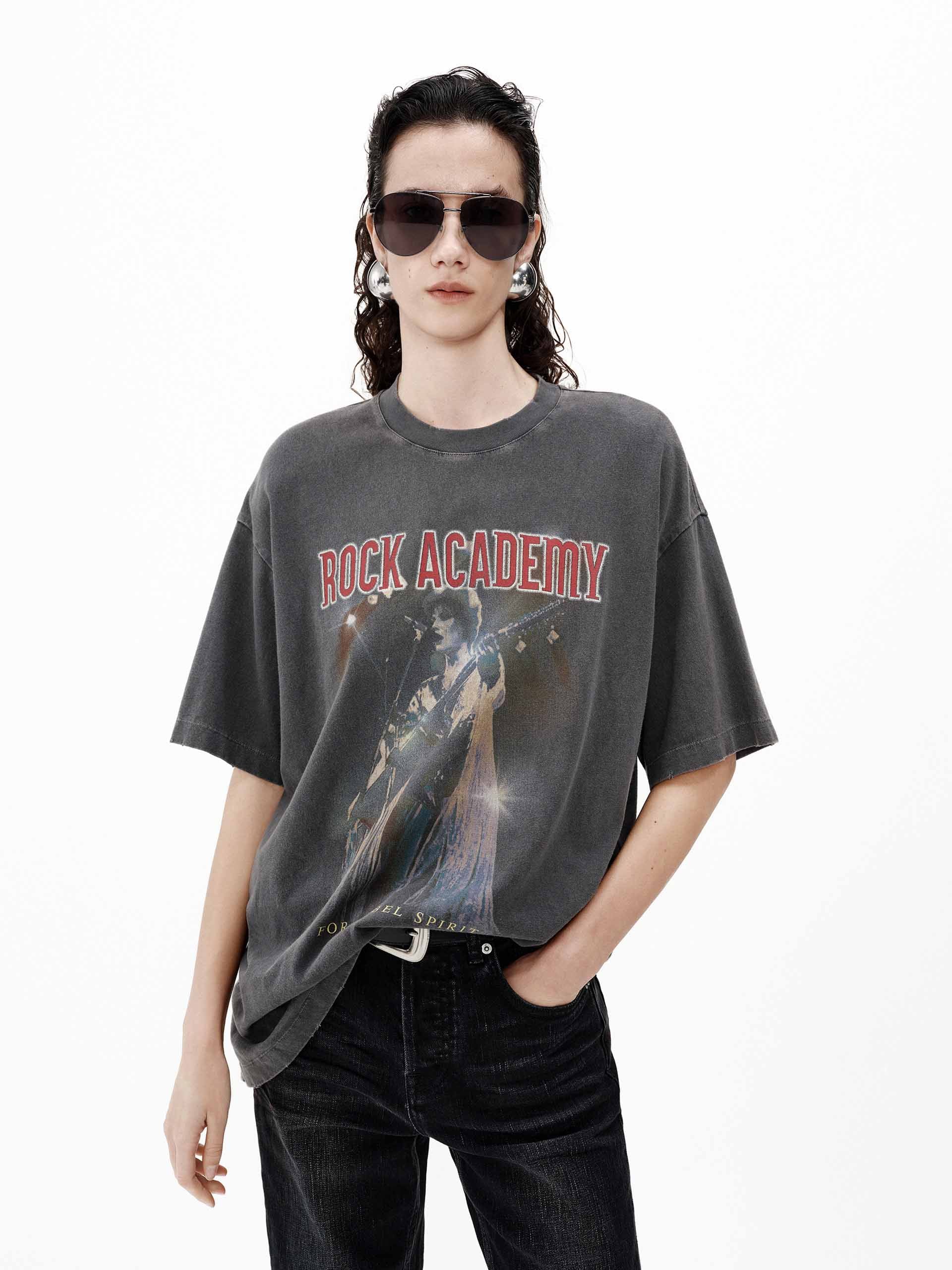 Vintage Rock Printed Cotton T-shirt - Image 7