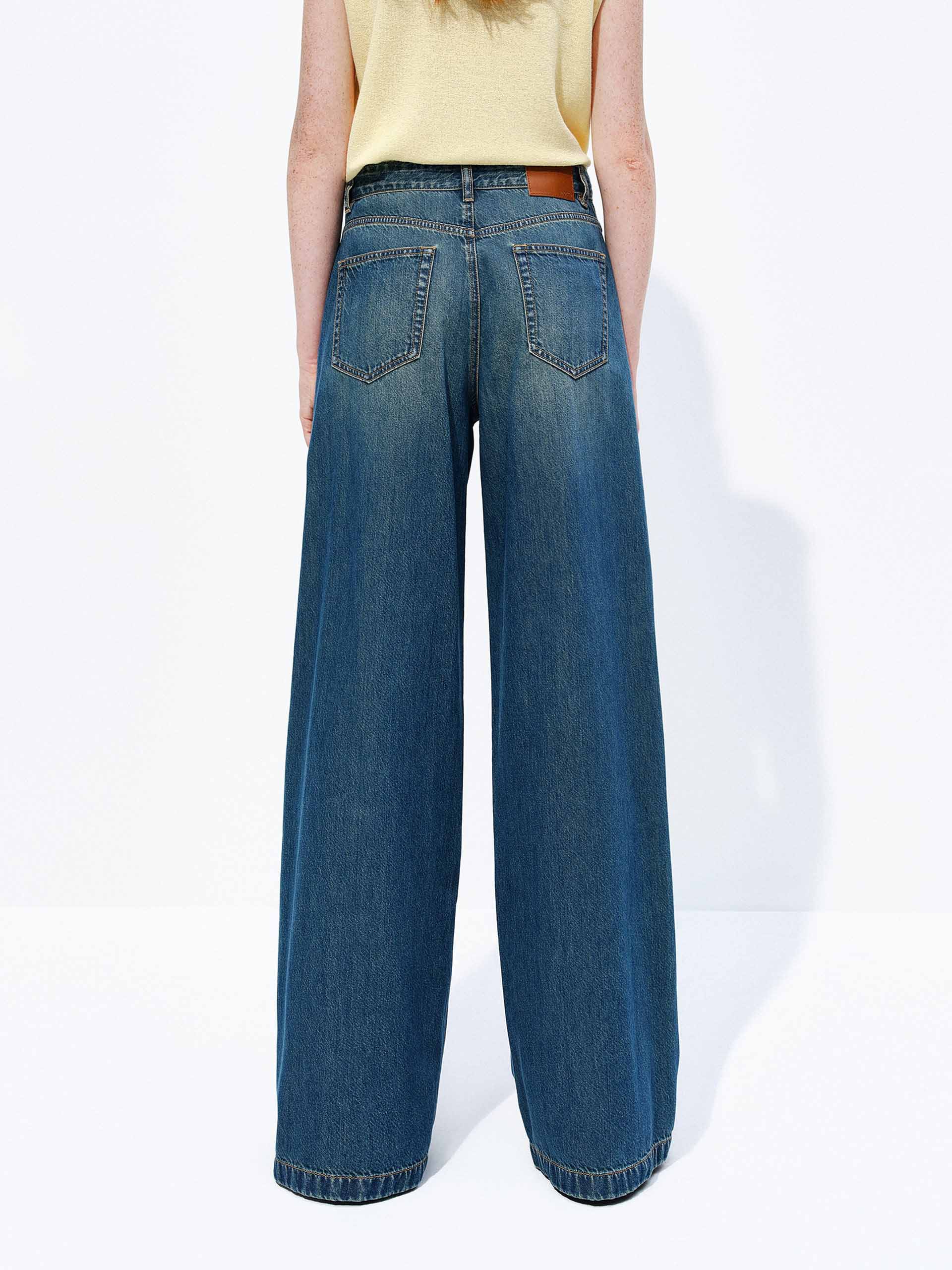 Vintage Wash Wide-Leg Jeans - Image 3