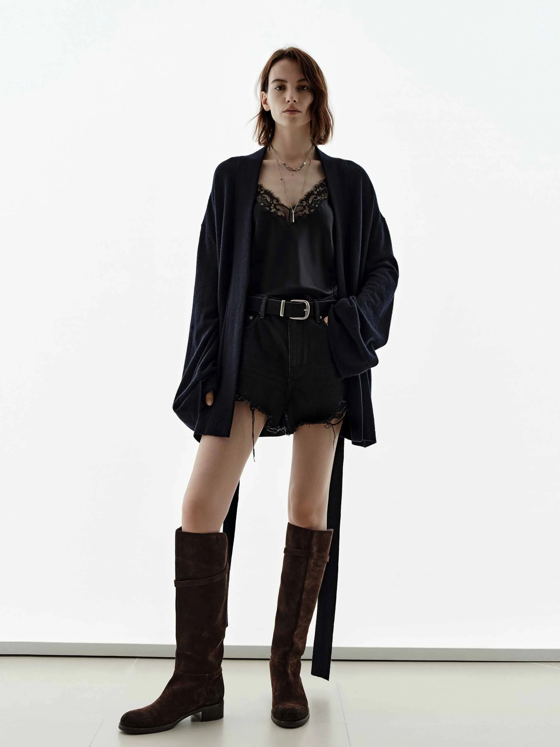 Waist Tie Loose Cardigan - Image 2