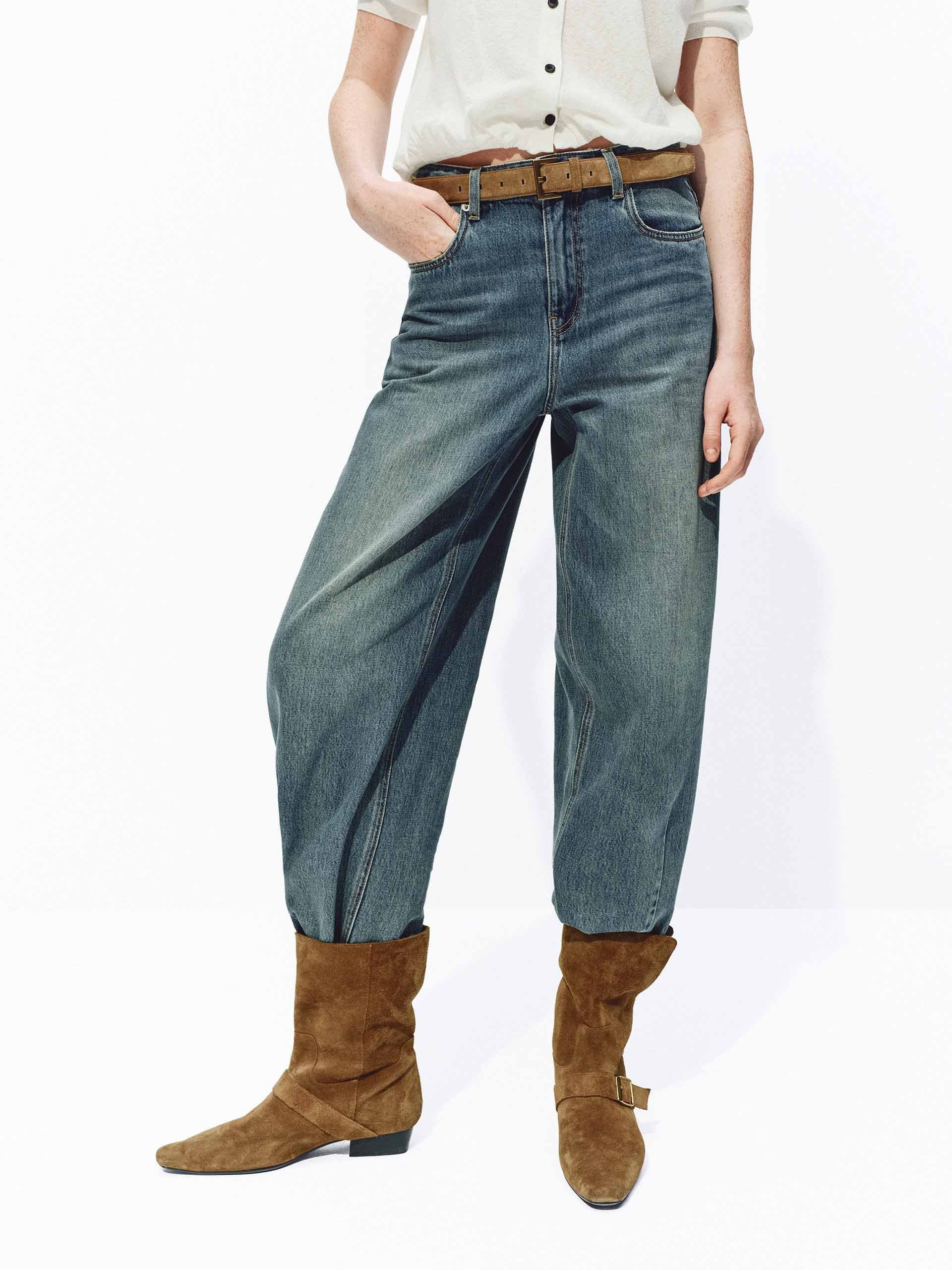 Whiskered Barrel Ankle Jeans