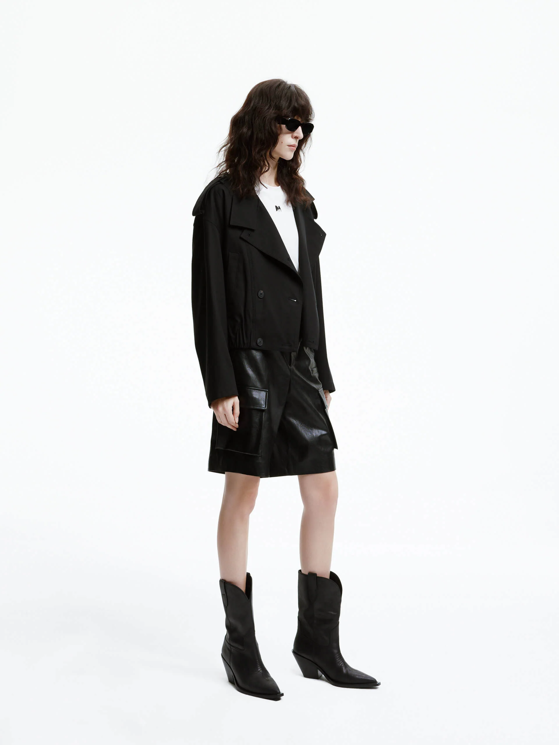 Wide Collar Cropped Jacket - Image 12