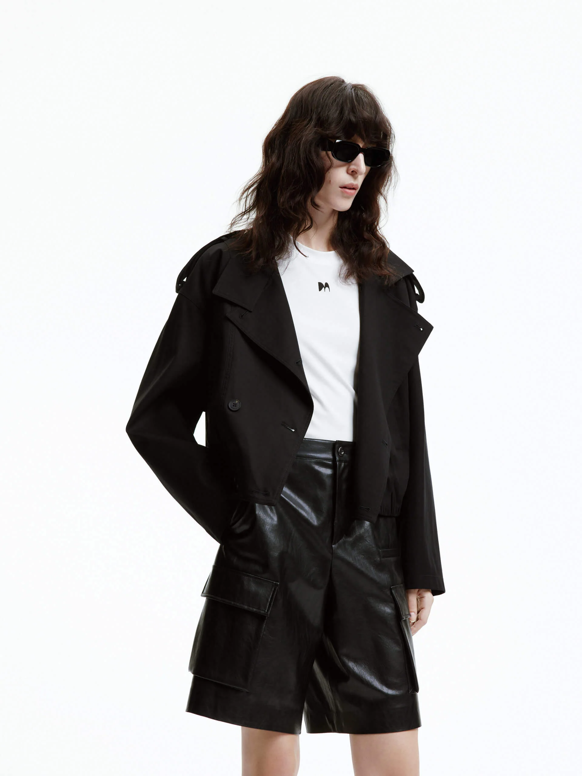 Wide Collar Cropped Jacket - Image 8