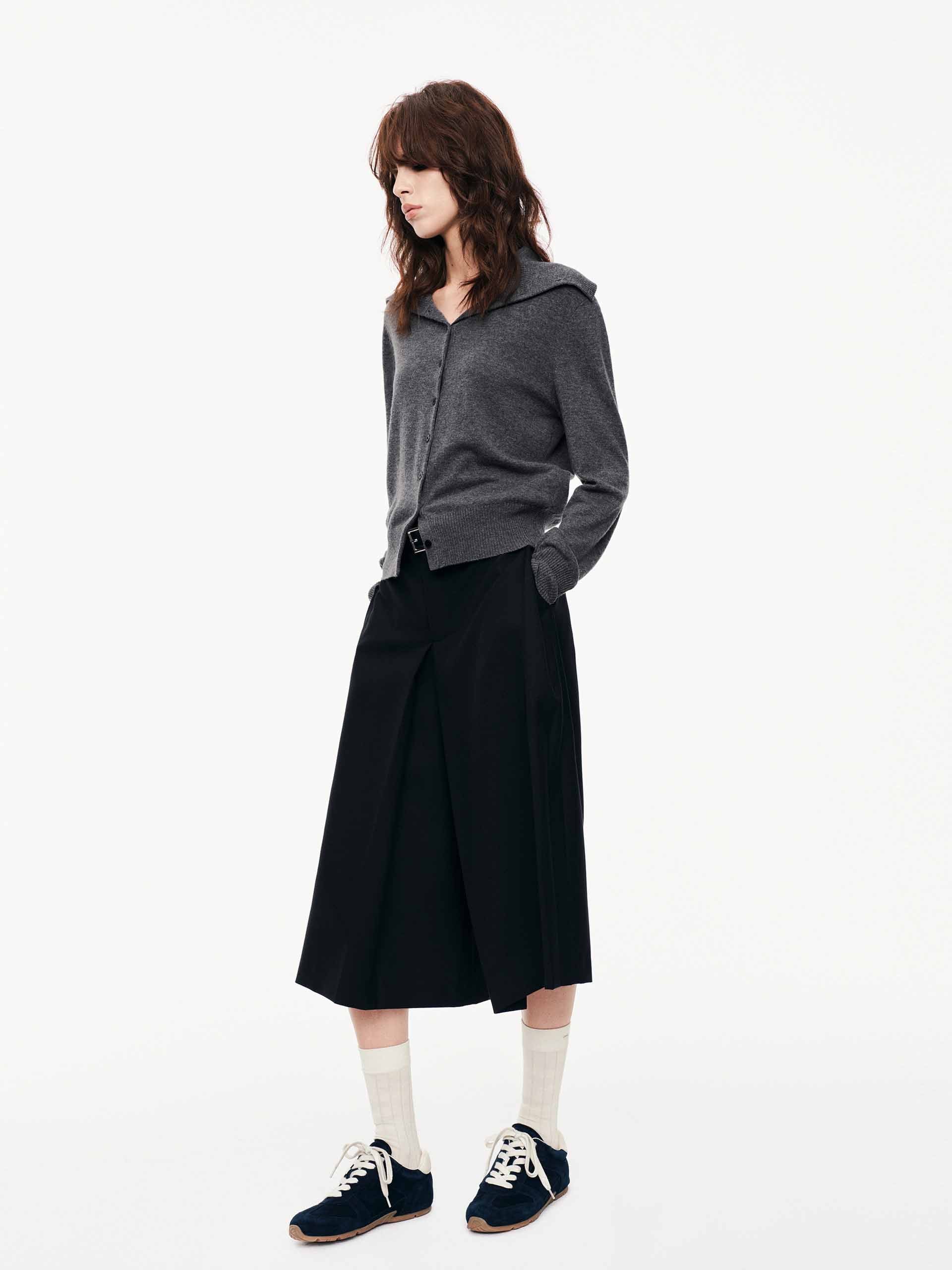 Wide Collar Wool Cardigan - Image 16