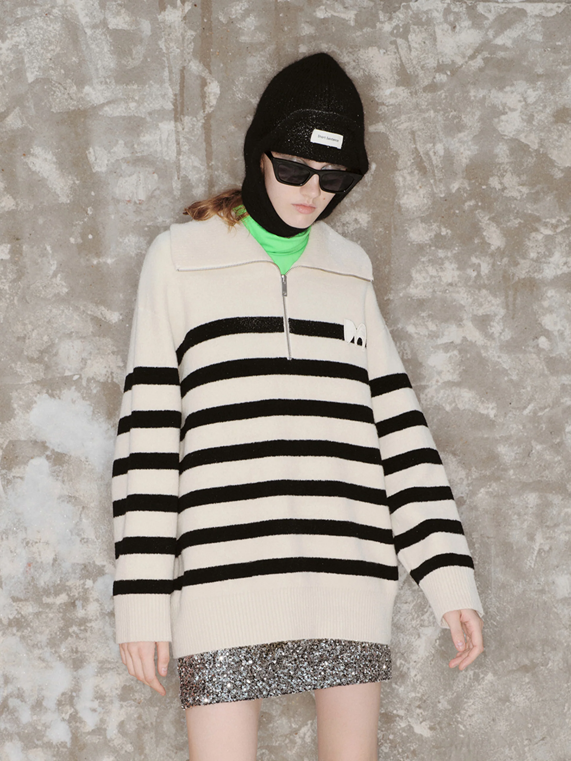 Wide Lapel Striped Sweater - Image 11