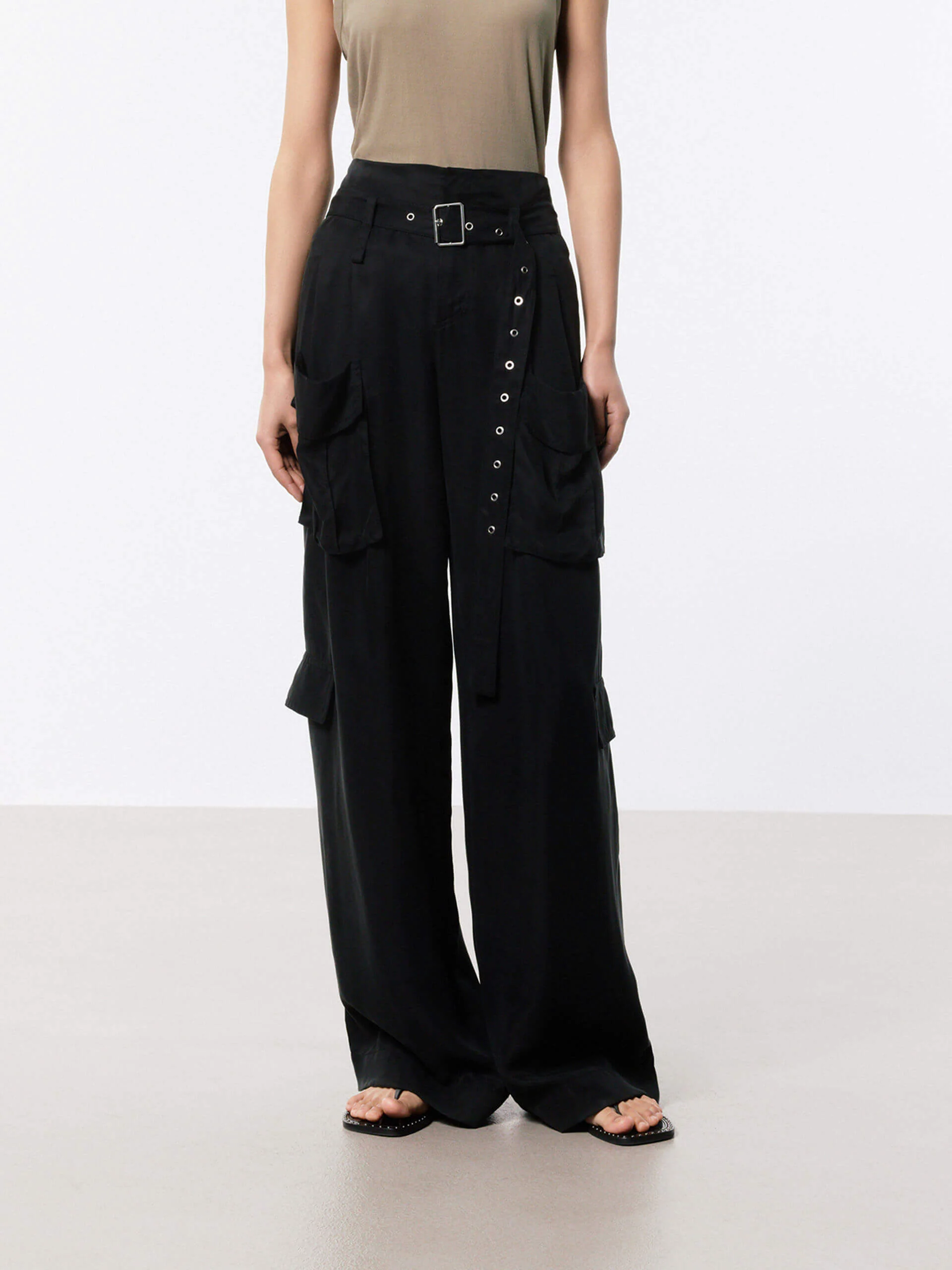 Wide Leg Cargo Pants - Image 9