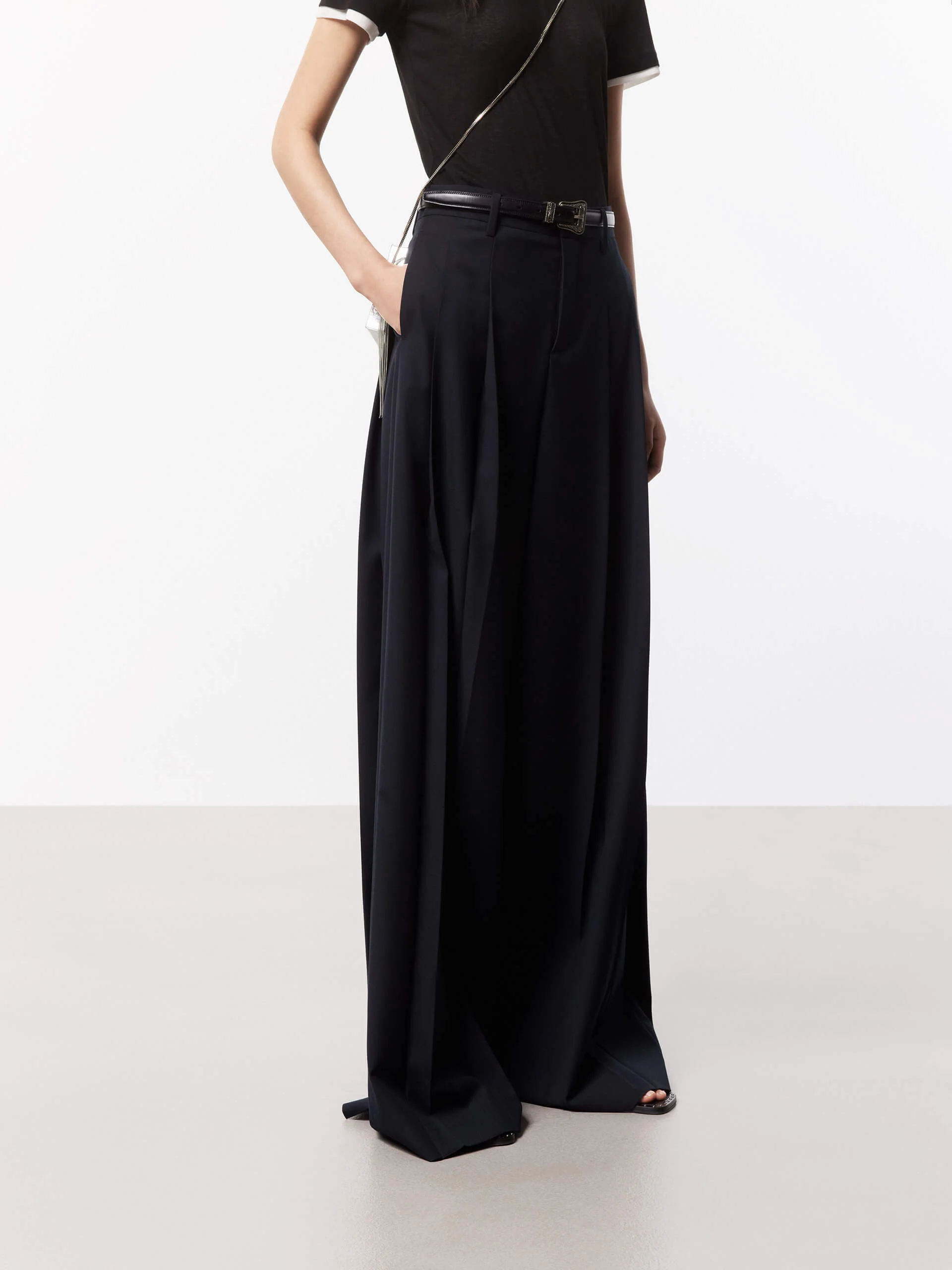 Wide Leg Pleated Pants - Image 14