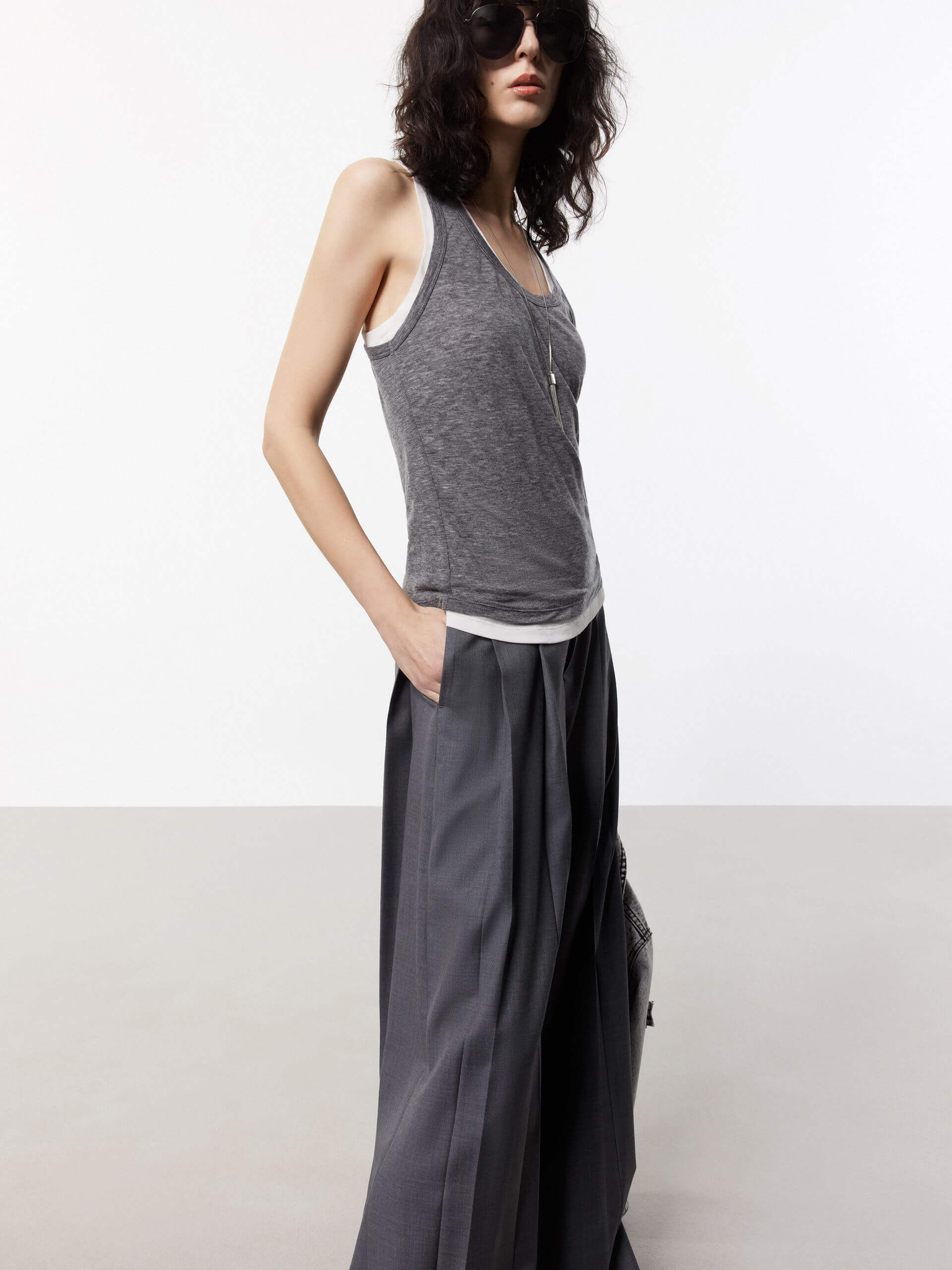 Wide Leg Pleated Pants - Image 6