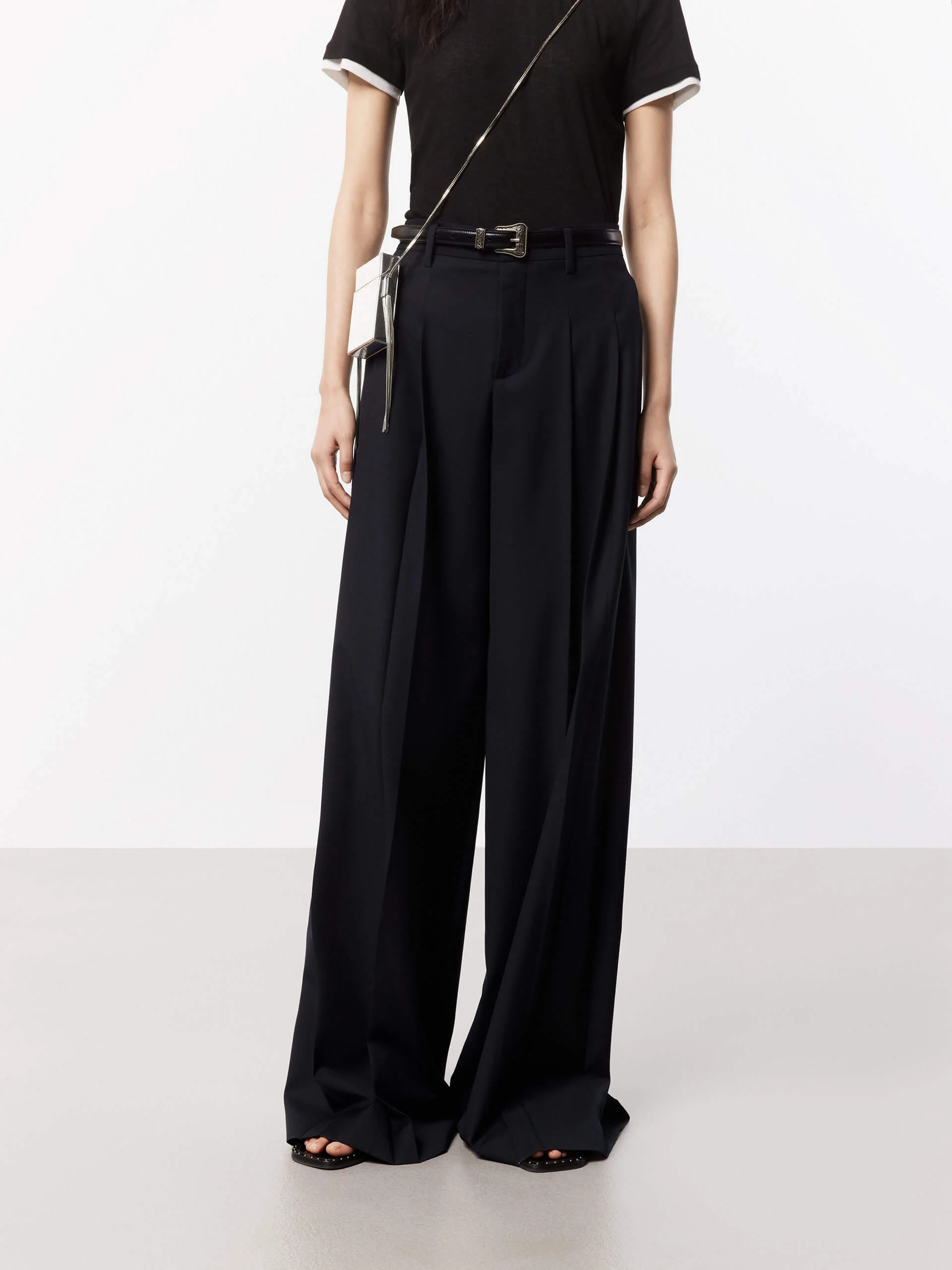 Wide Leg Pleated Pants - Image 9