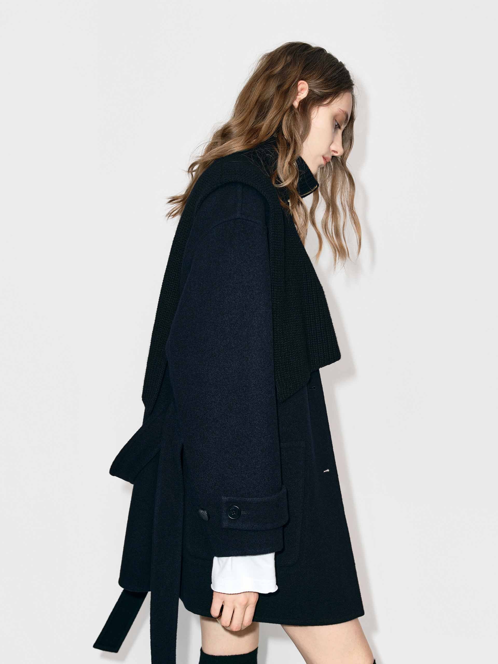 With Belt Wool Coat - Image 3