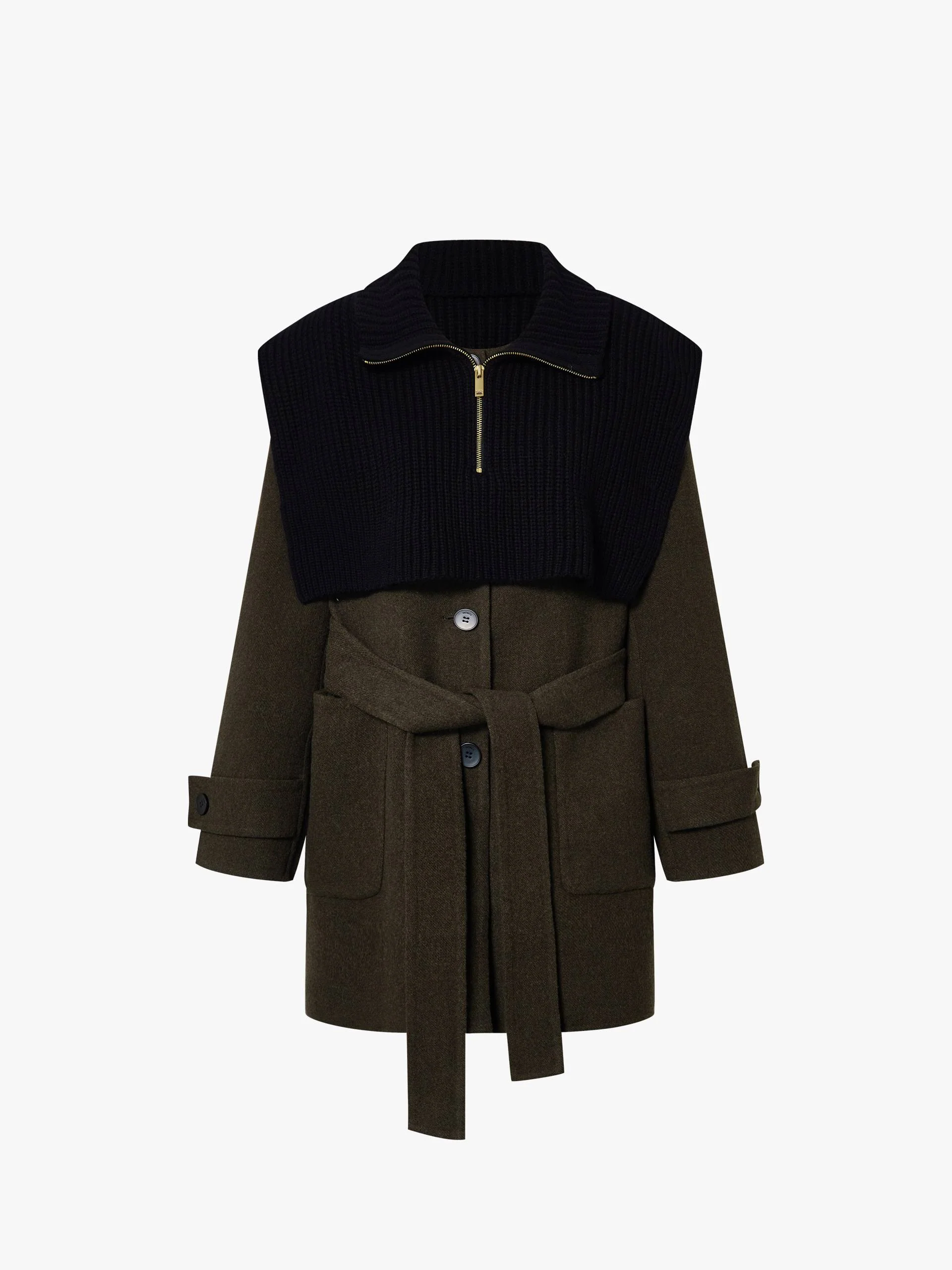 With Belt Wool Coat - Image 8