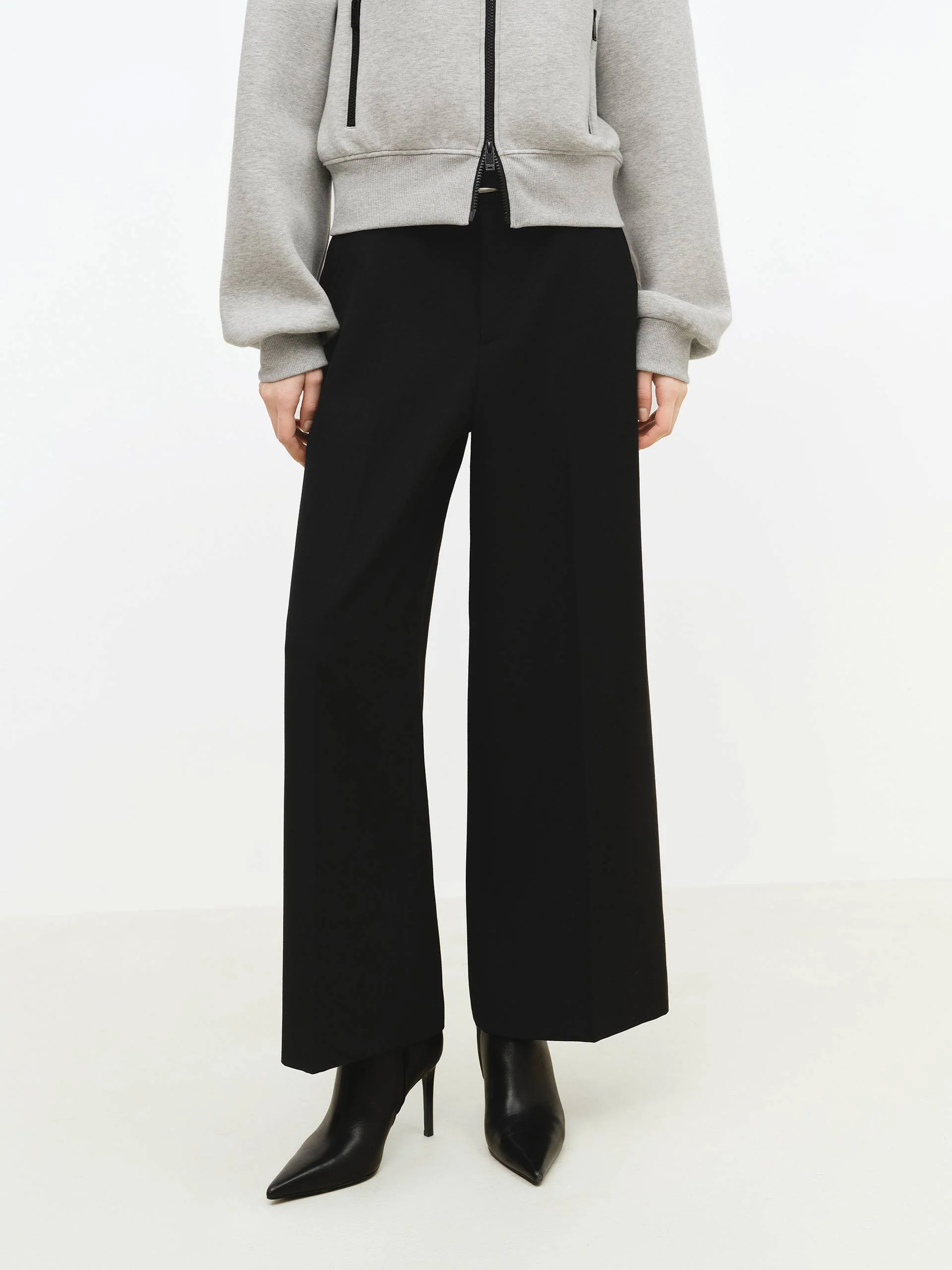 Wool Blend Ankle Pants