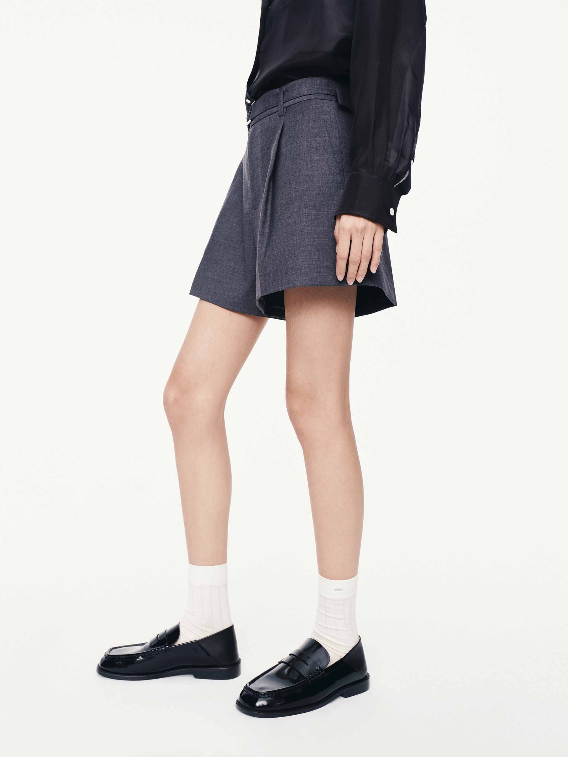 Wool Blend Belted Shorts - Image 3