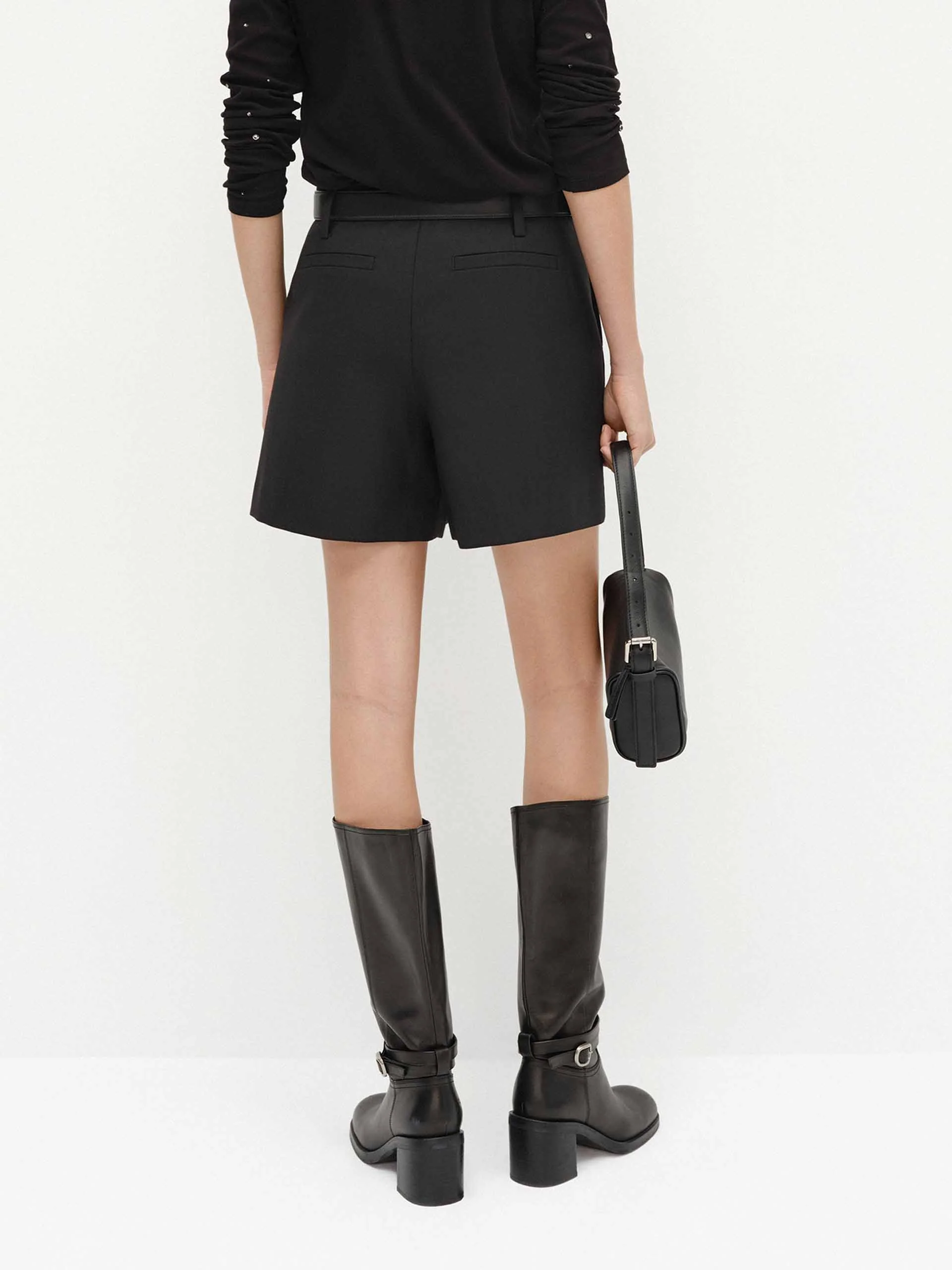 Wool Blend Belted Shorts - Image 11