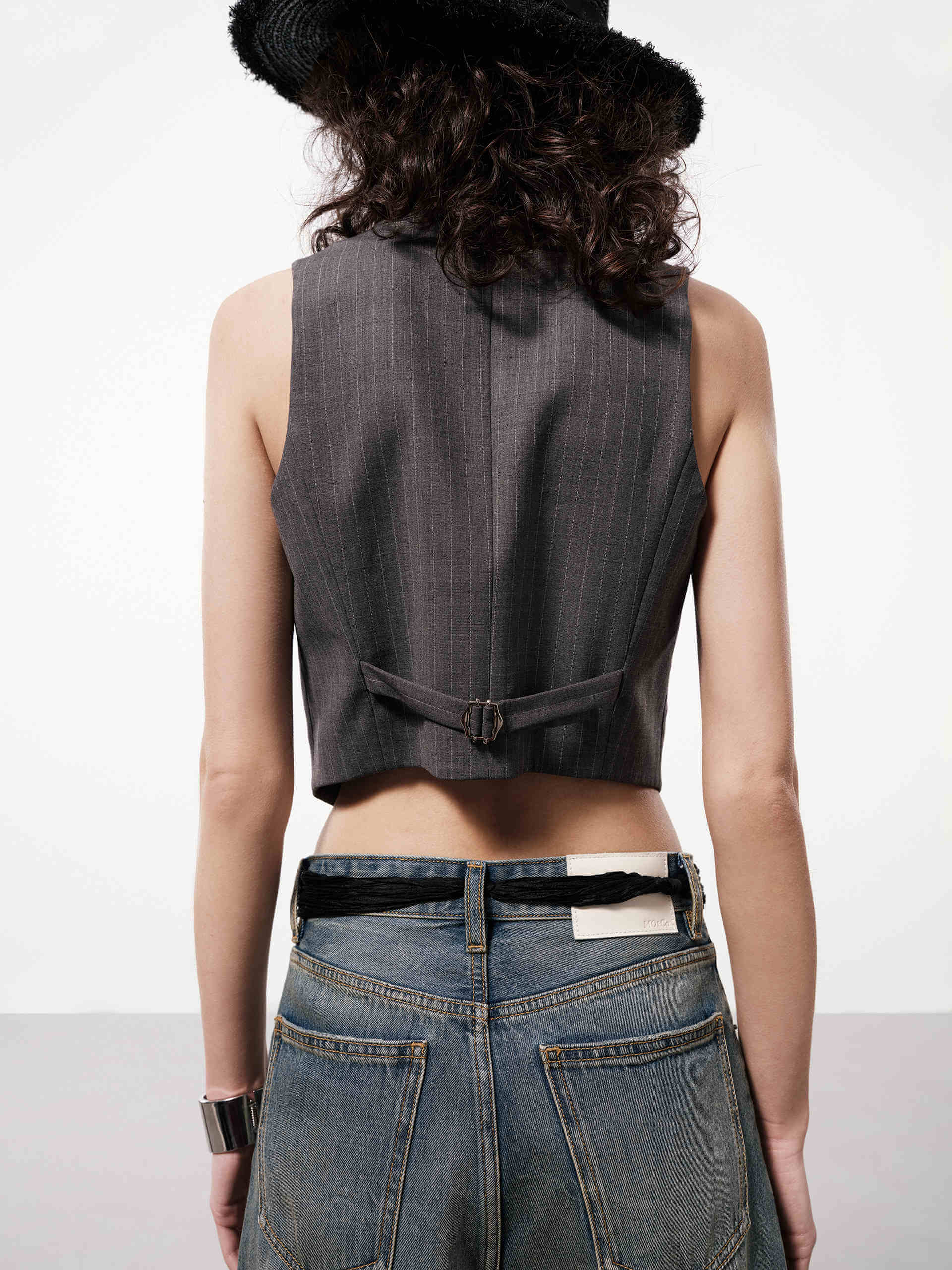 Wool Blend Belted Waistcoat - Image 7