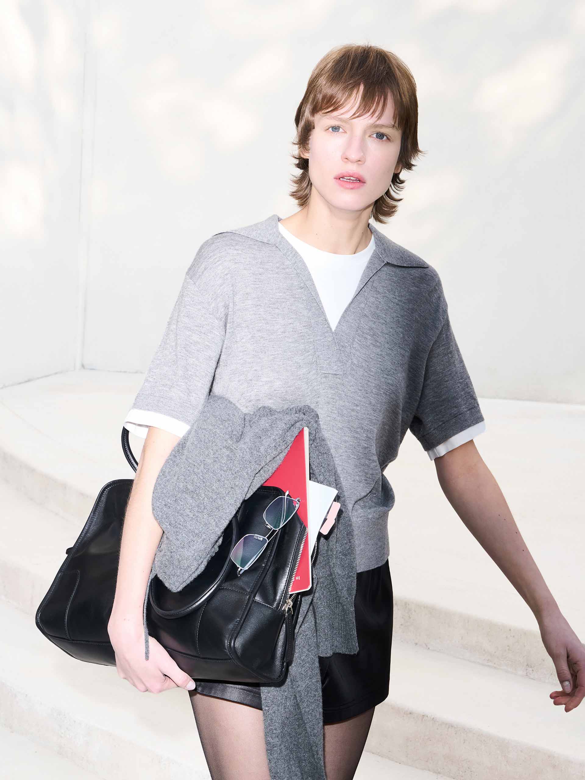 Wool Blend Contrast Knit Top - Image 14