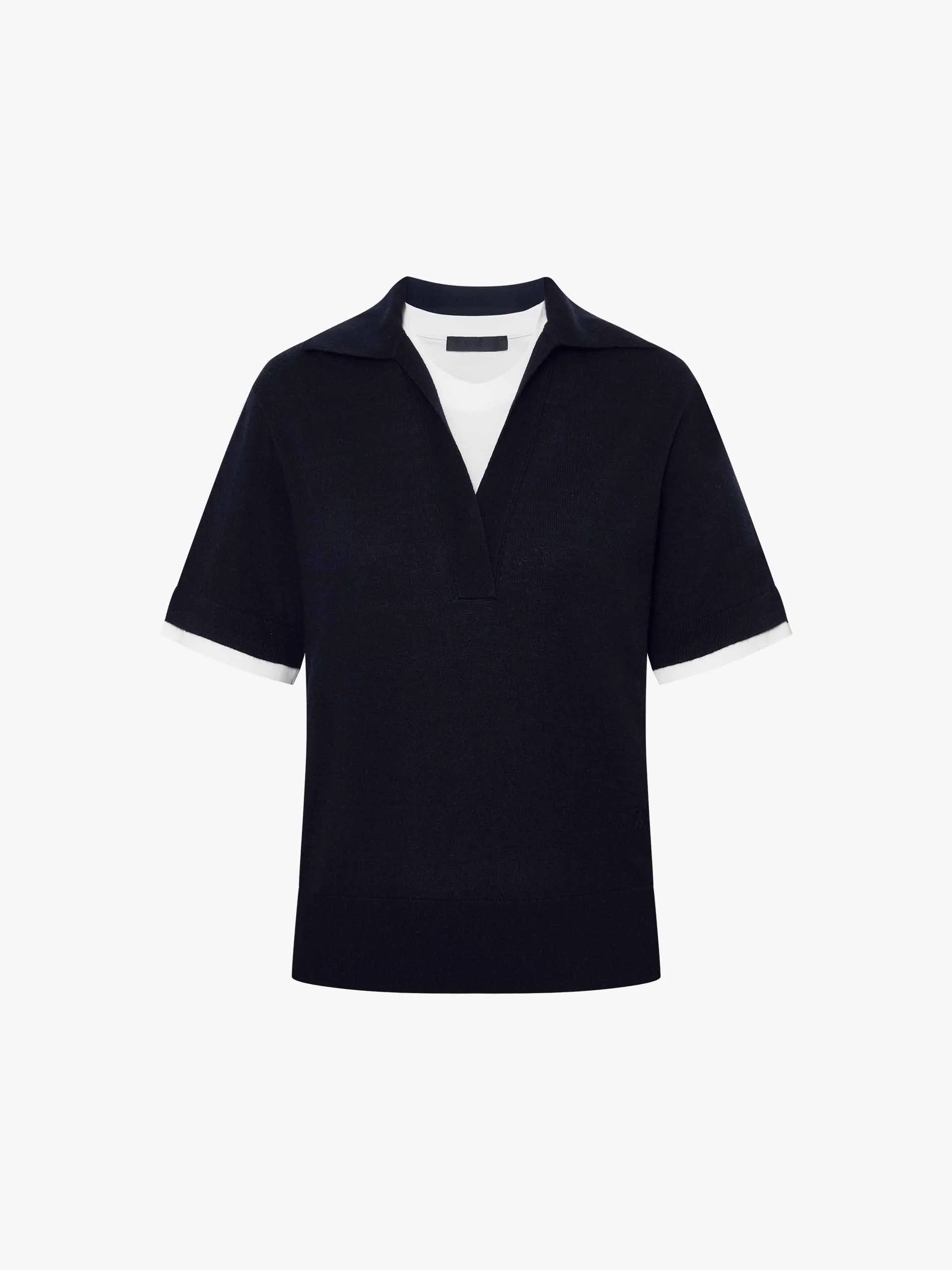 Wool Blend Contrast Knit Top - Image 5