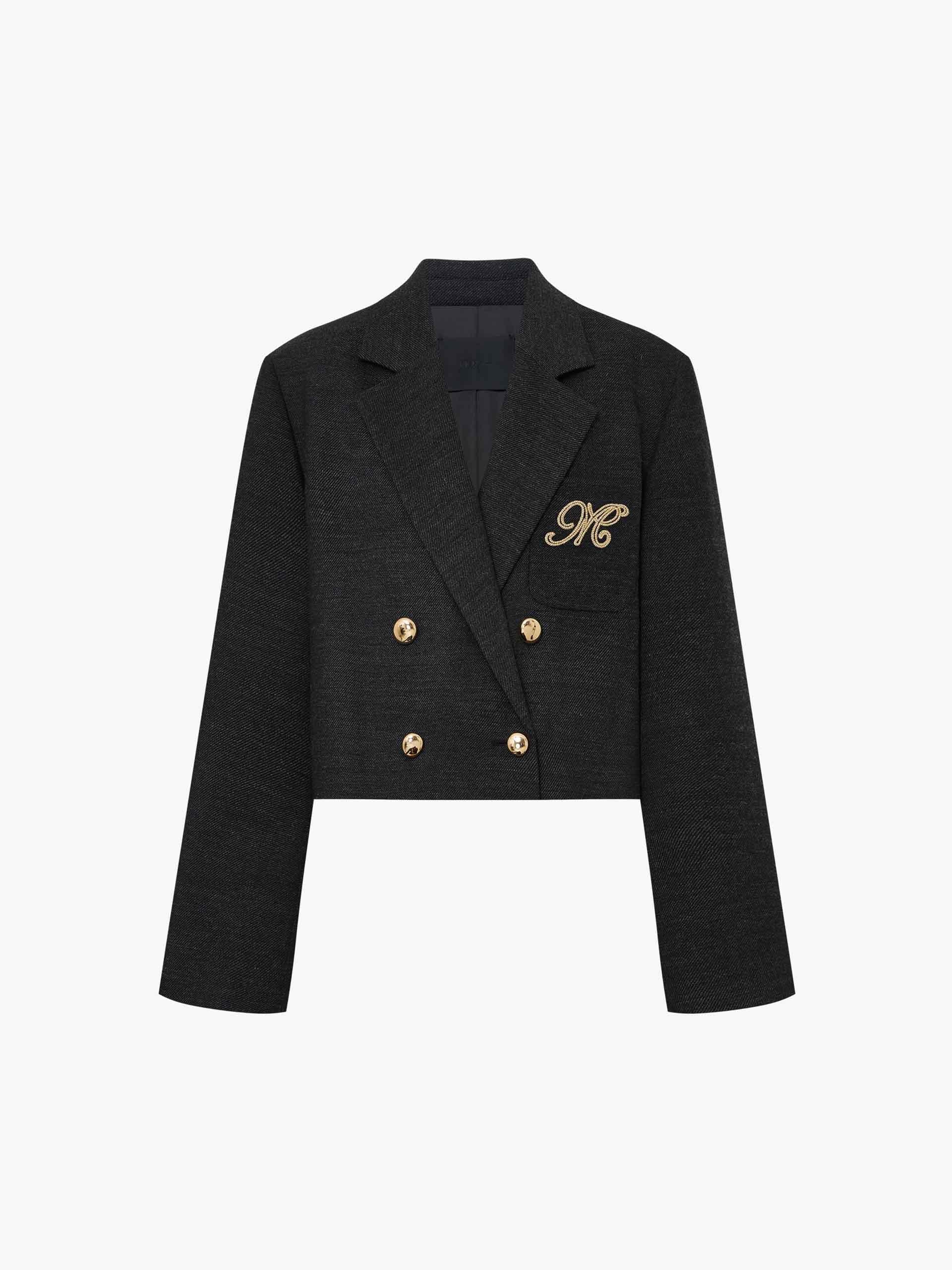 Wool Blend Cropped Blazer - Image 5