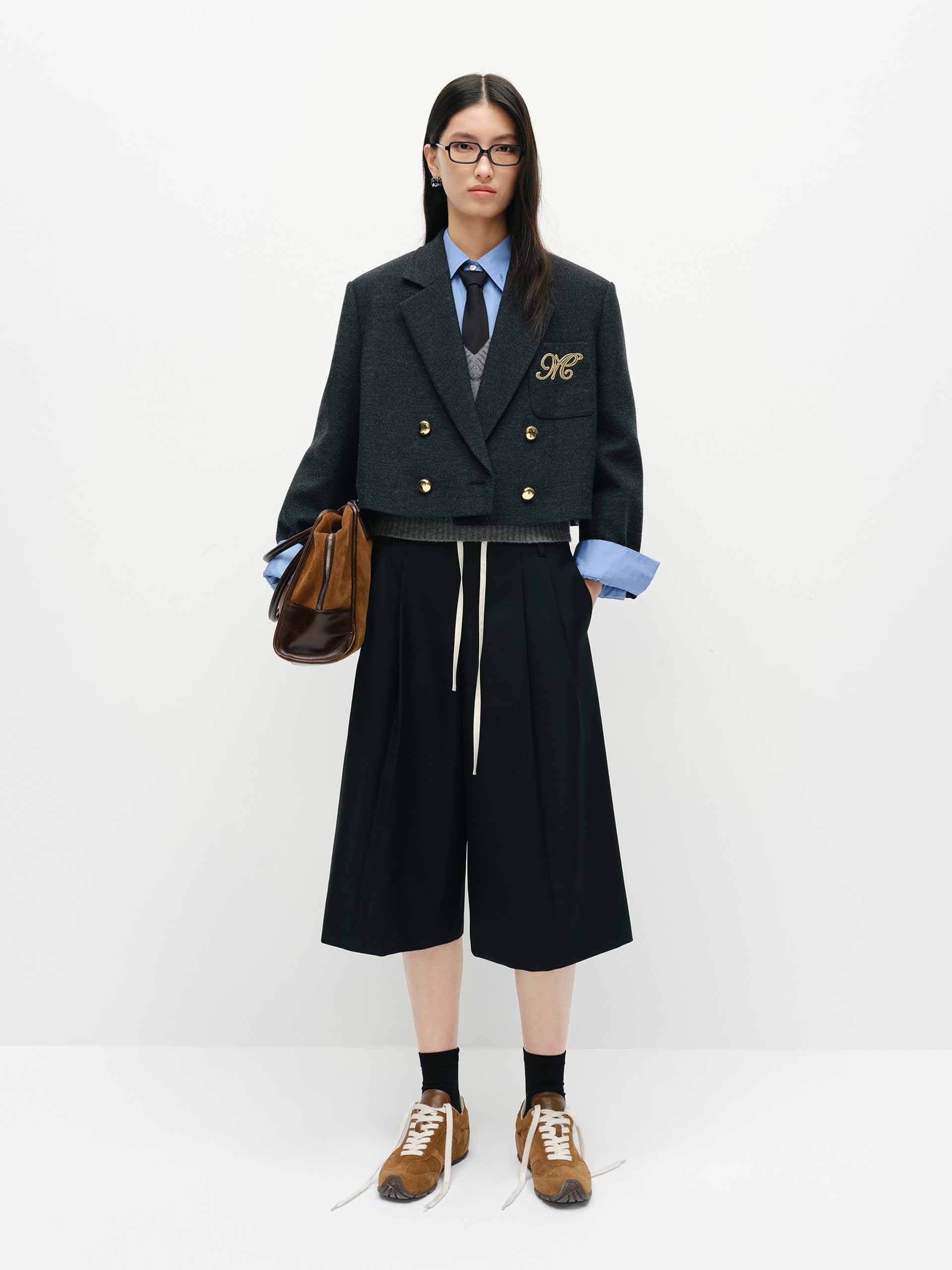 Wool Blend Cropped Blazer - Image 6