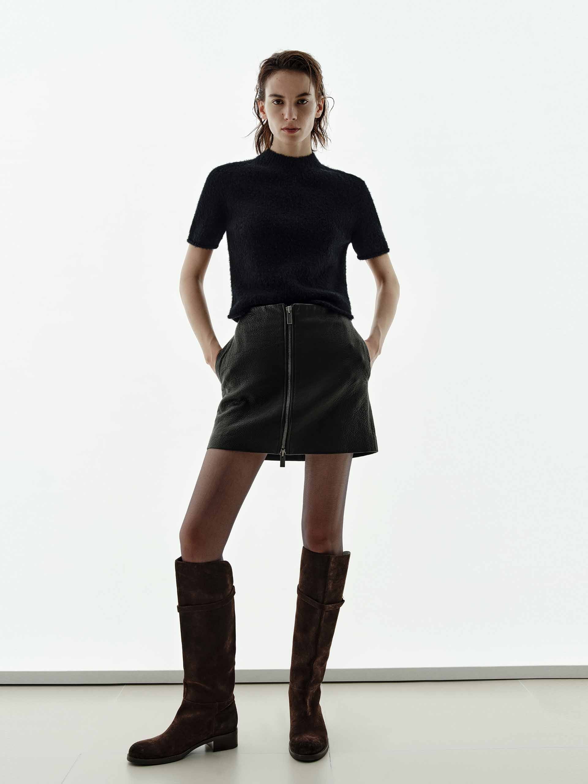 Wool Blend Cropped Knitted Top - Image 10
