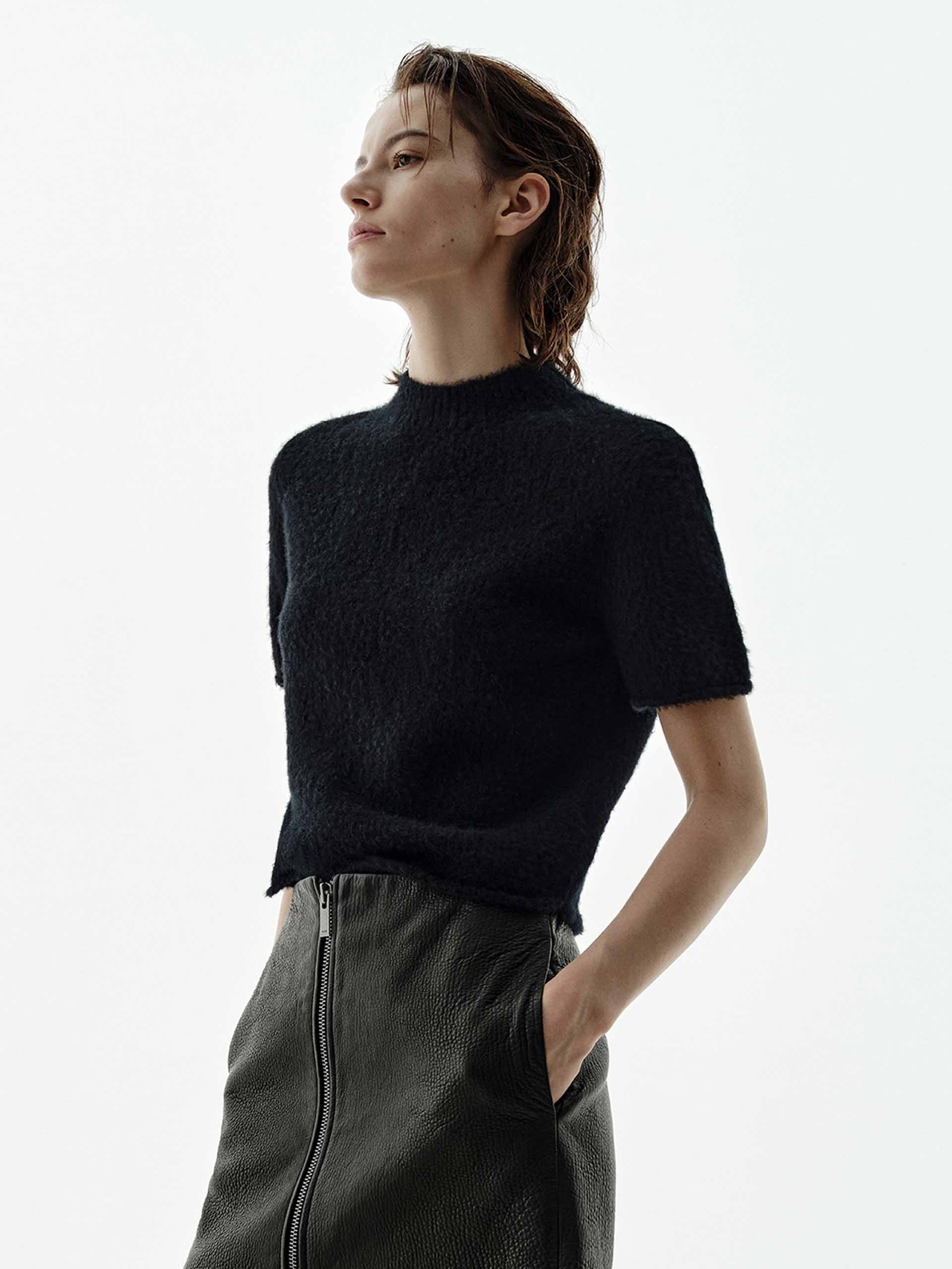 Wool Blend Cropped Knitted Top - Image 14