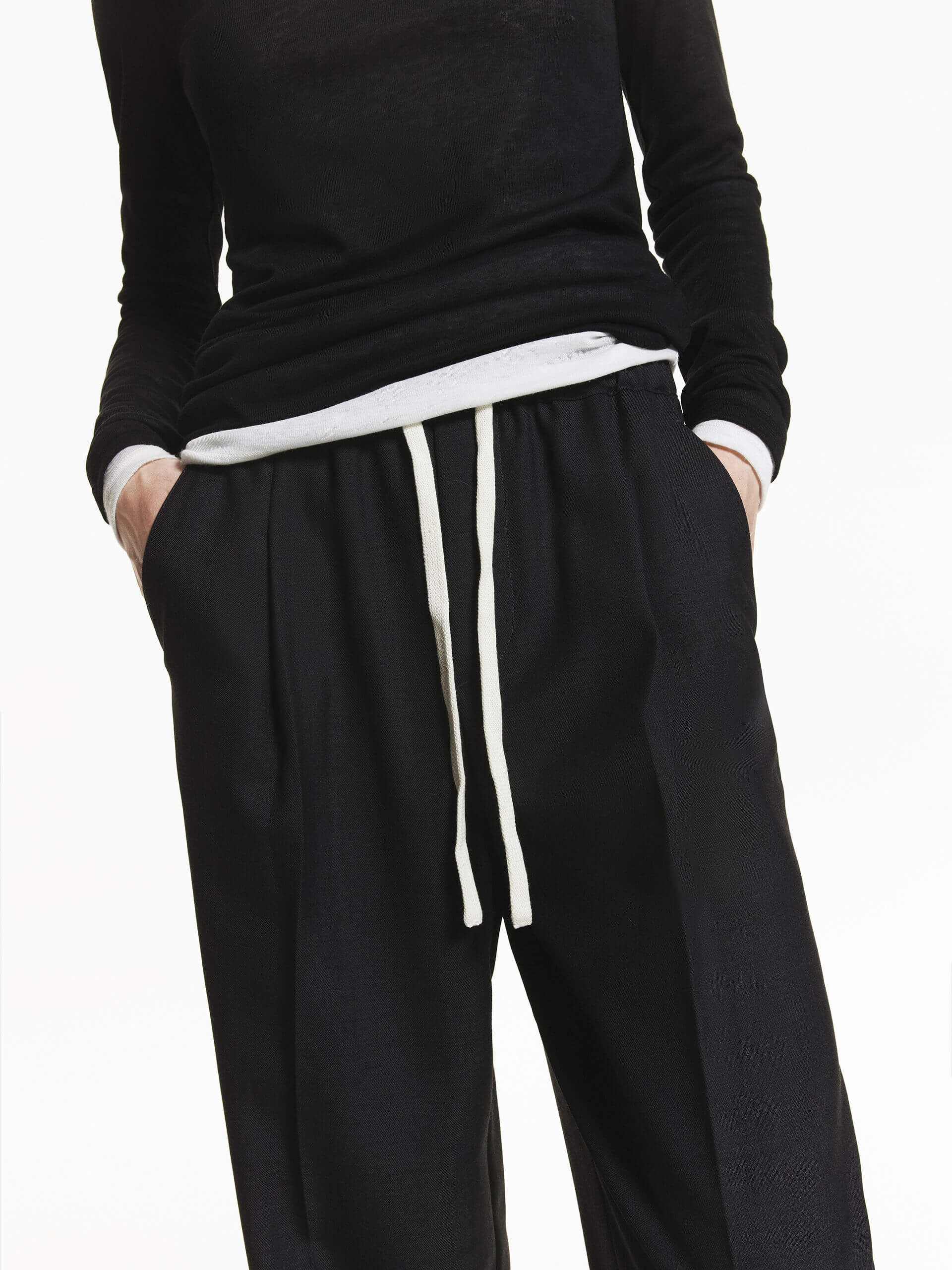 Wool Blend Drawstring Pants - Image 7