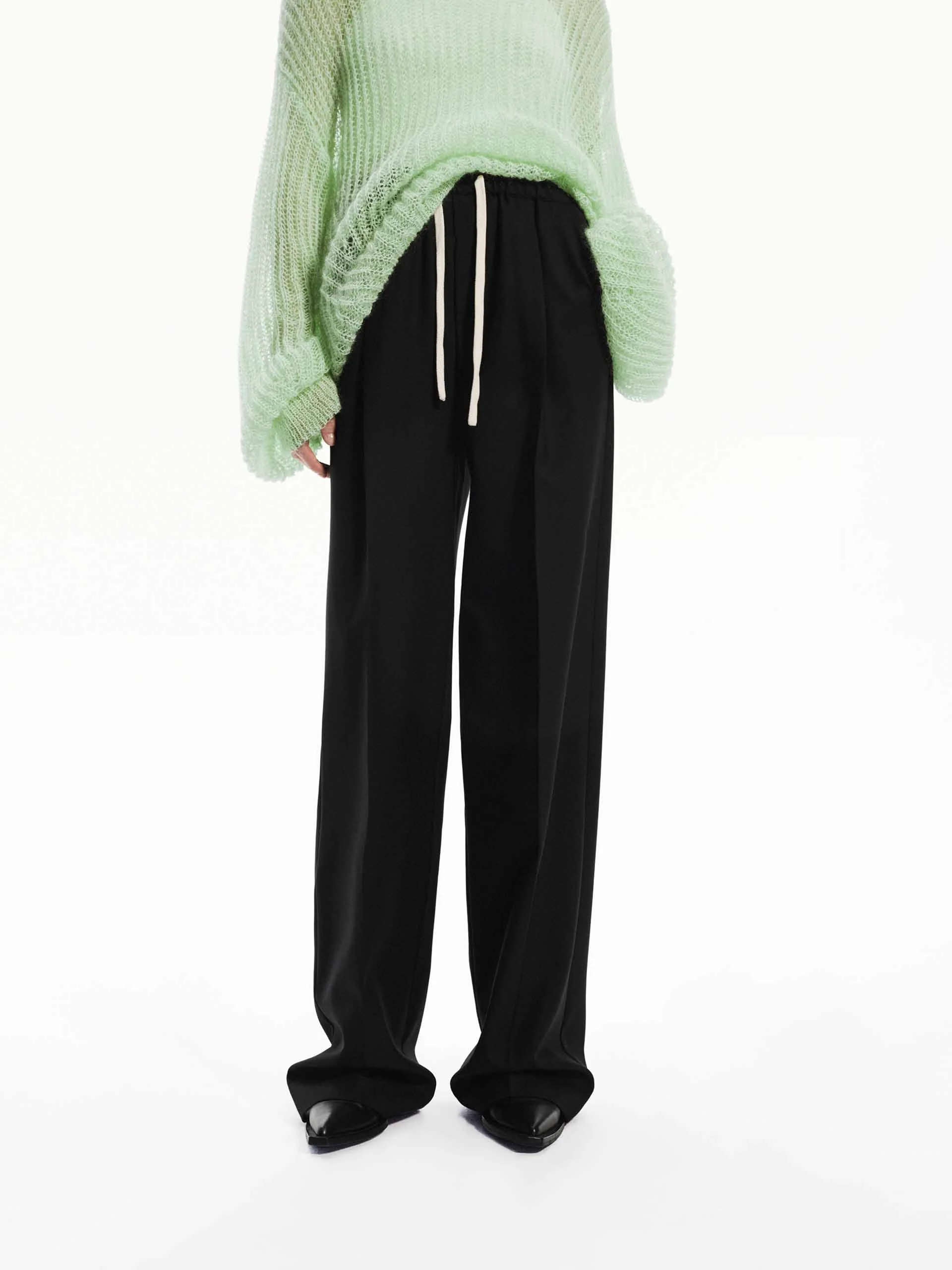 Wool Blend Drawstring Pants - Image 9