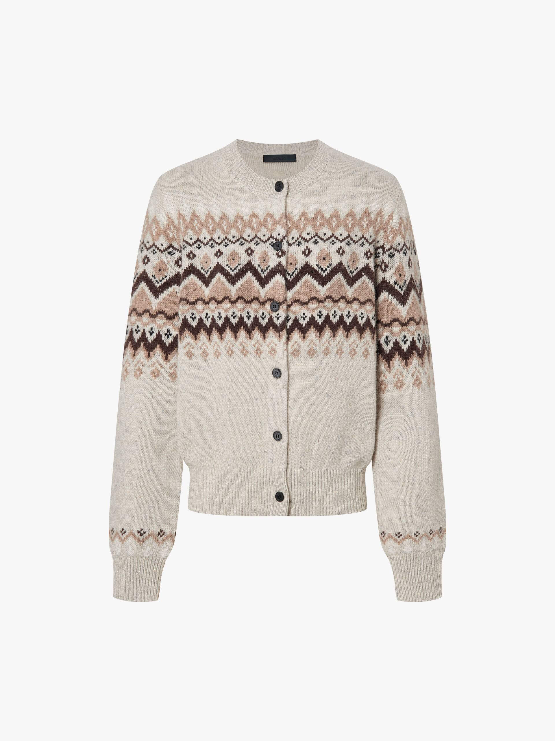 Wool Blend Fair Isle Cardigan - Image 12