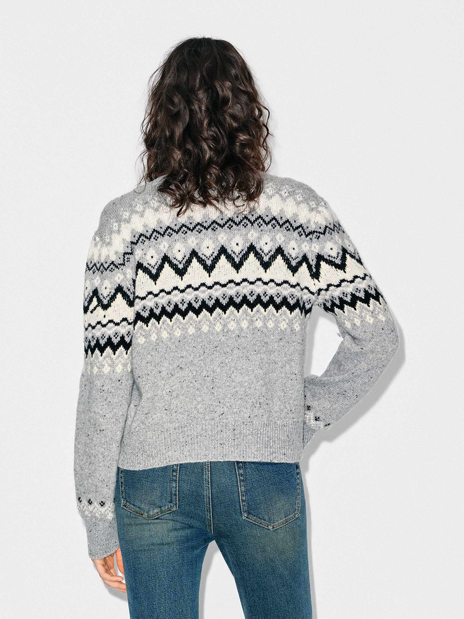 Wool Blend Fair Isle Cardigan - Image 3