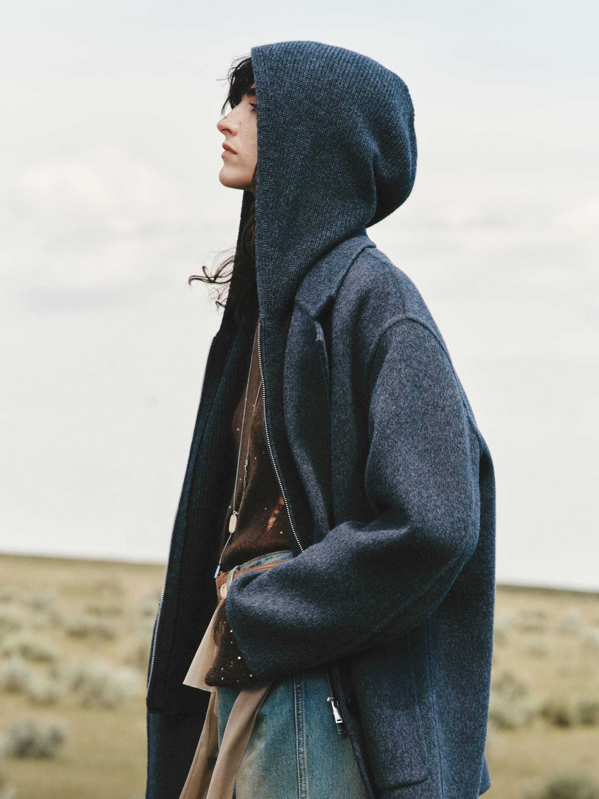 Wool Blend Hooded Coat - Image 3