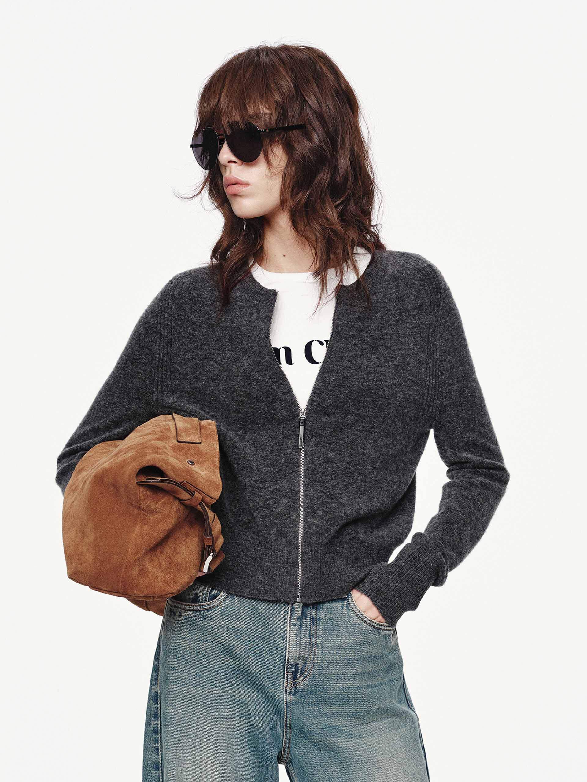 Wool Blend Knitted Cardigan