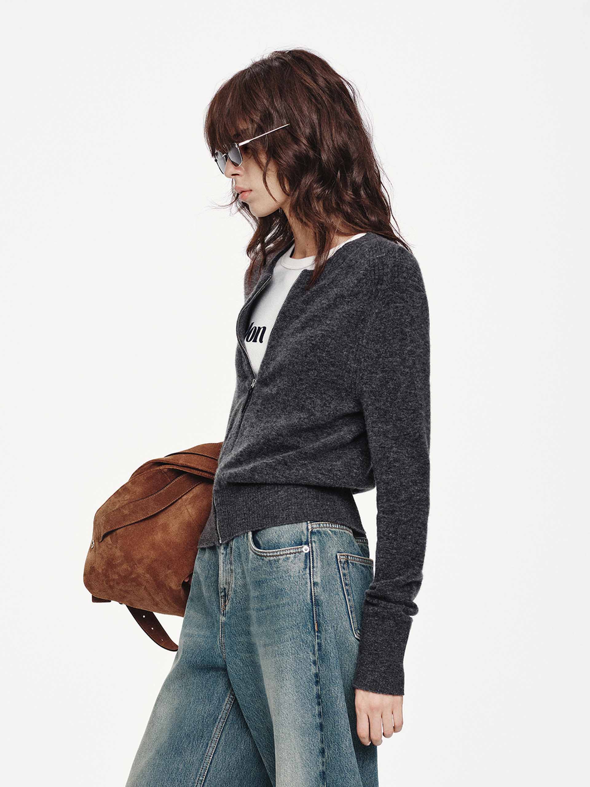 Wool Blend Knitted Cardigan - Image 3