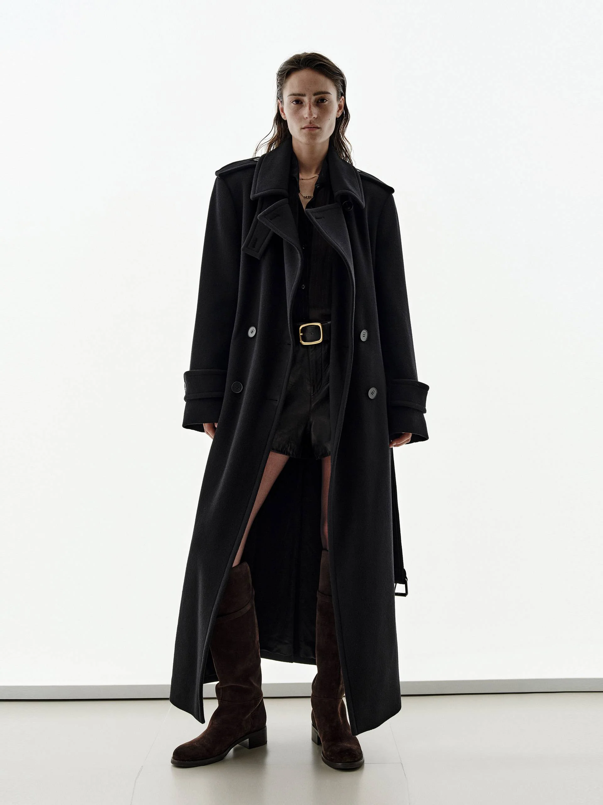 Wool Blend Long Coat